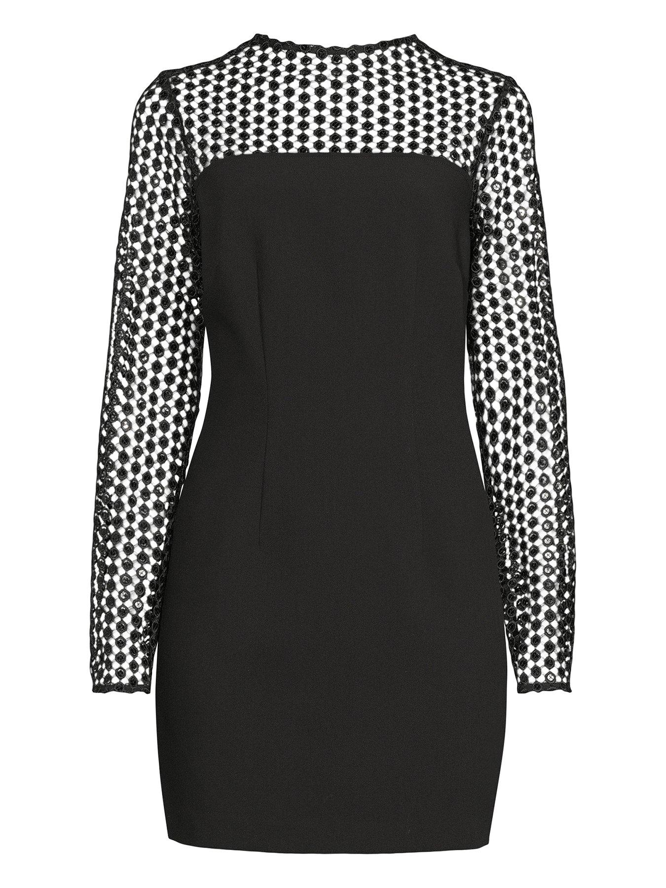 Image 4 of 4 of Michelle Keegan Macrame Embellished Mini Dress - Black