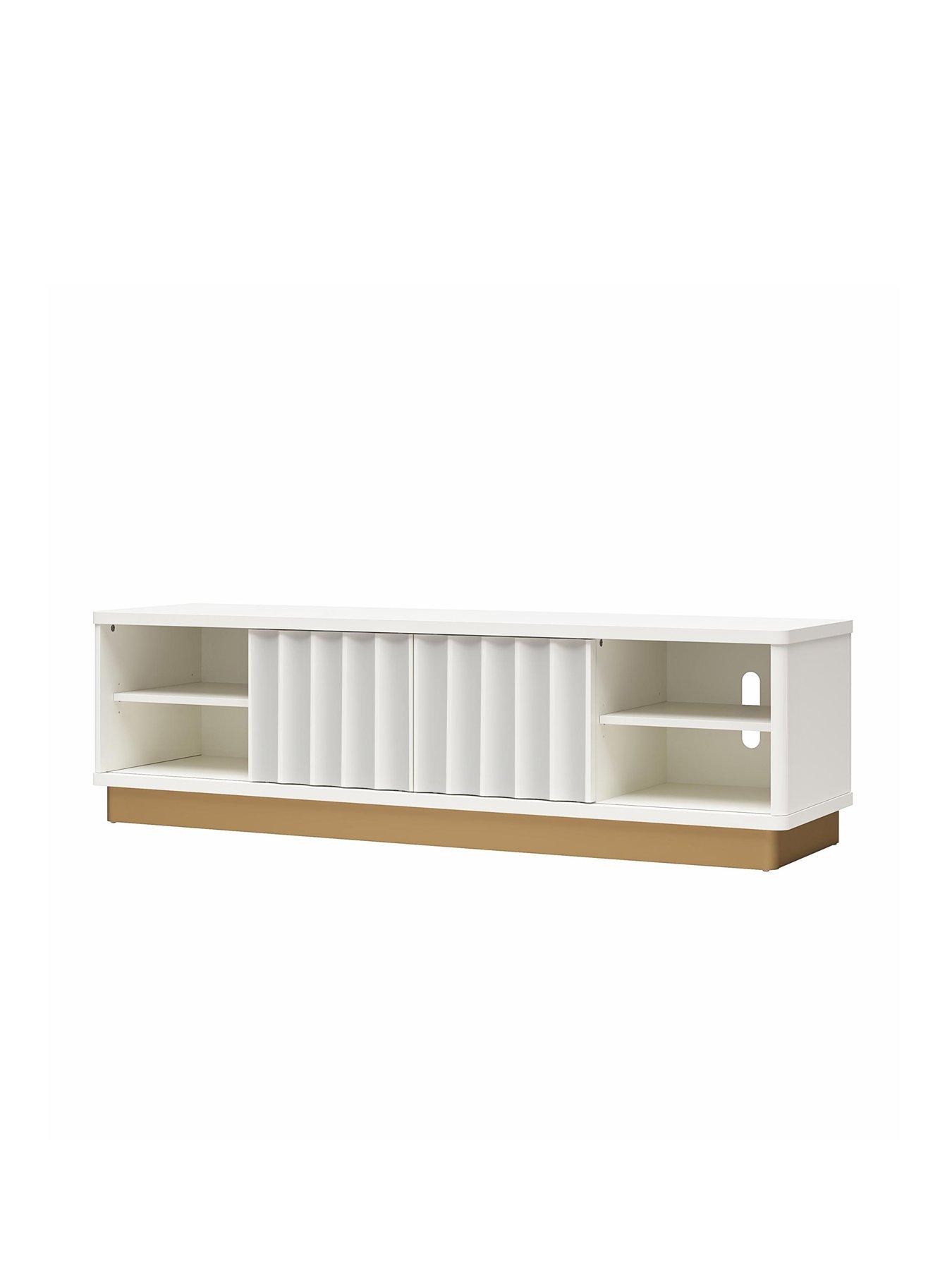 Image 3 of 7 of CosmoLiving by Cosmopolitan Rene Modern Scallop Tv Stand