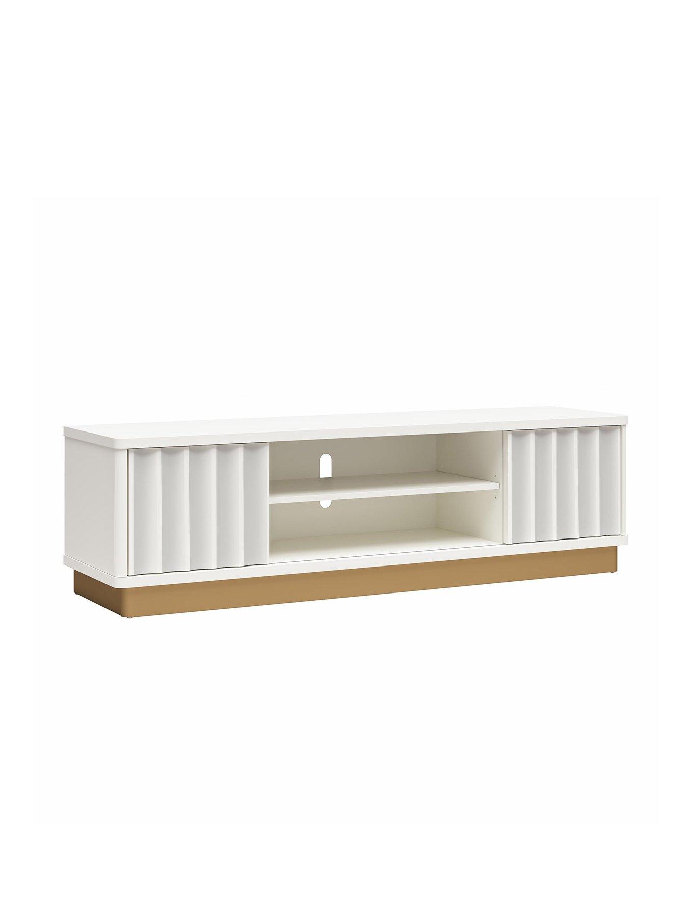 Image 4 of 7 of CosmoLiving by Cosmopolitan Rene Modern Scallop Tv Stand