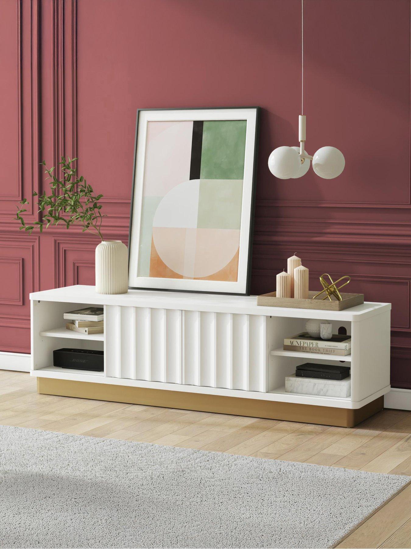 Image 7 of 7 of CosmoLiving by Cosmopolitan Rene Modern Scallop Tv Stand