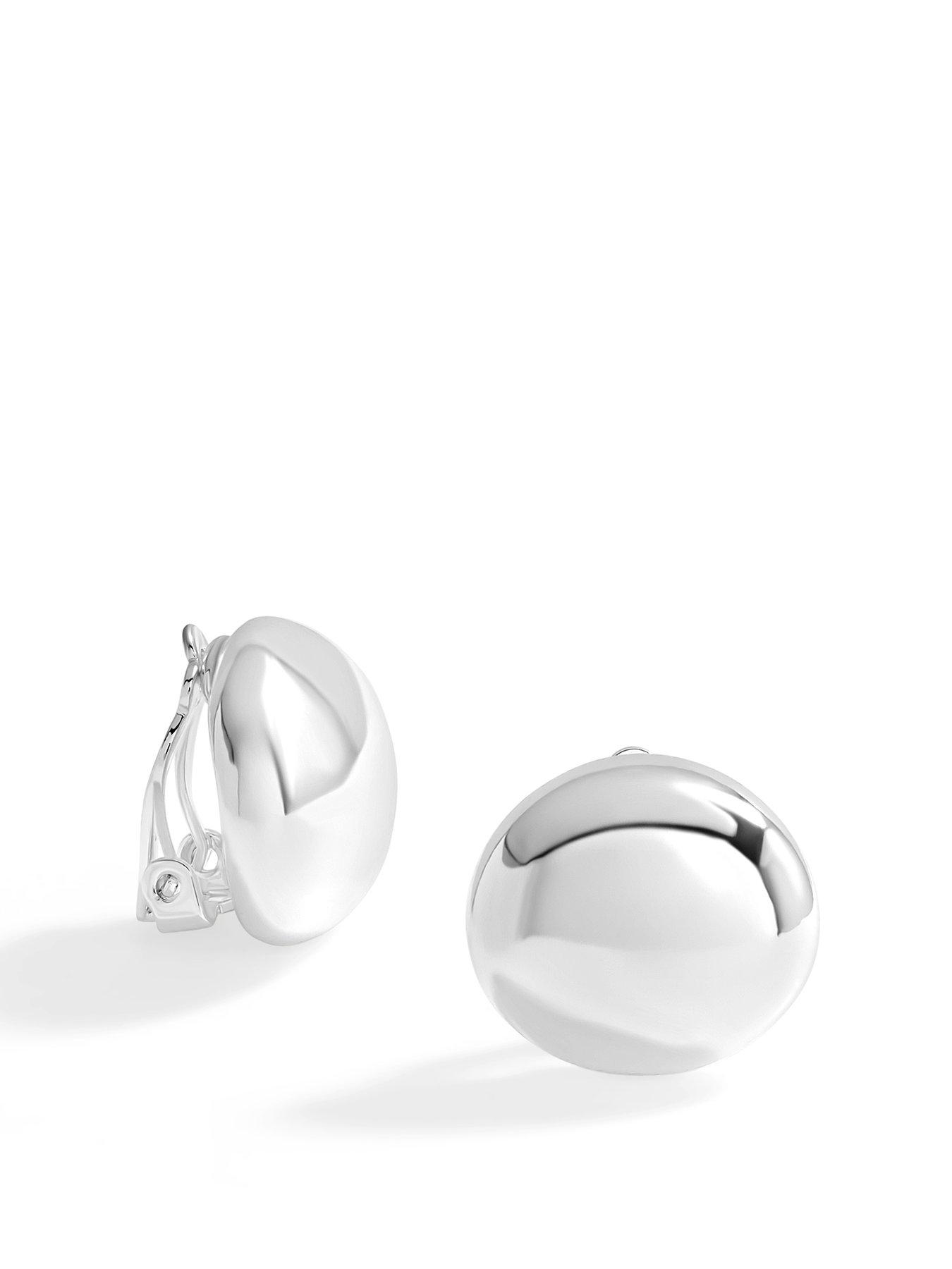 undefined Silver Plated Polished Clip Earrings