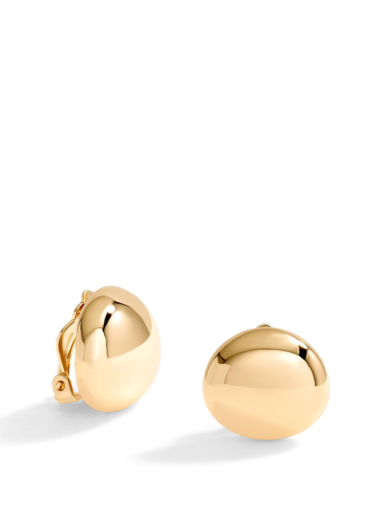 Image 1 of 4 of Jon Richard Gold Plated Polished Clip Earrings