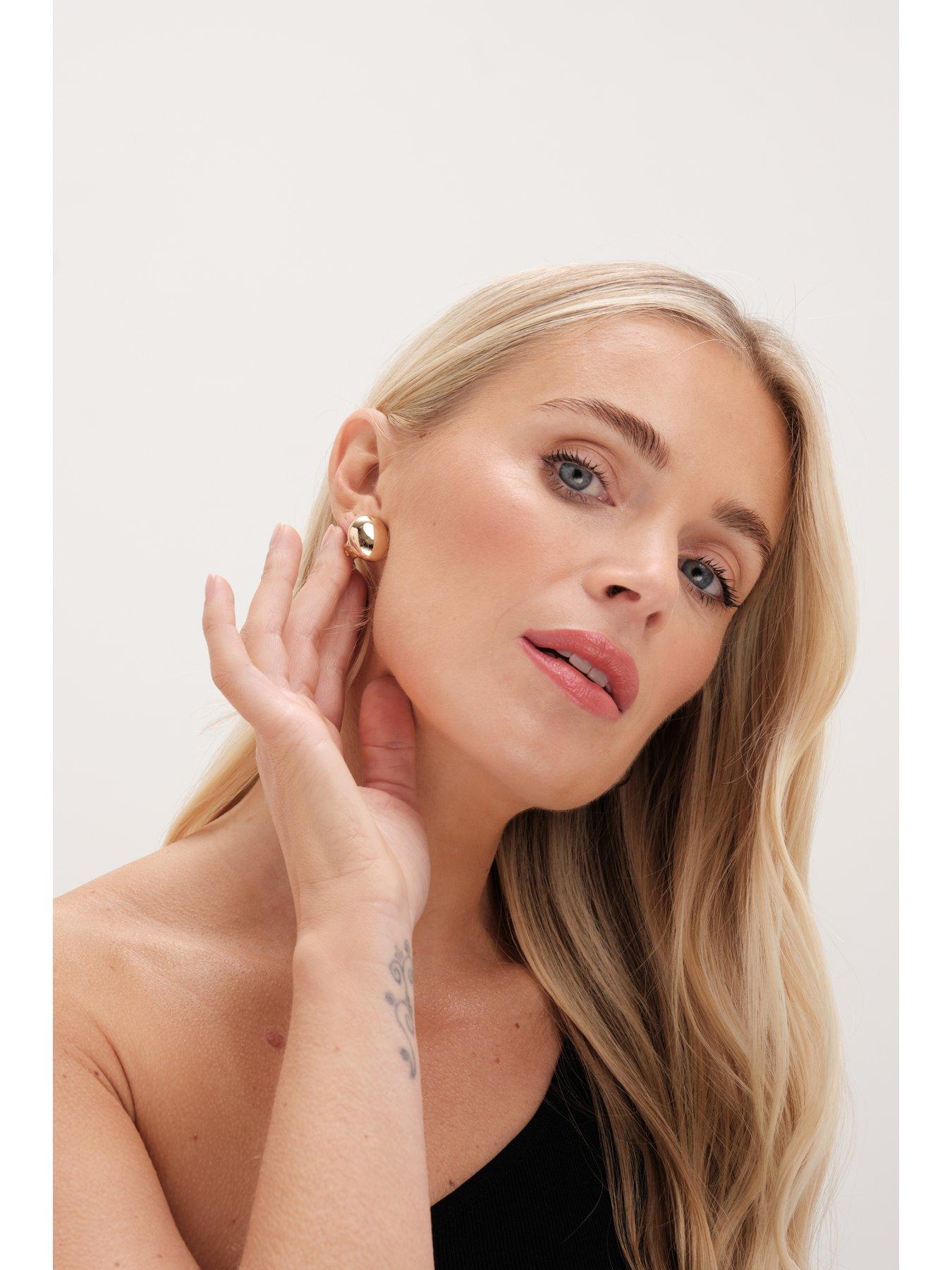 Image 3 of 4 of Jon Richard Gold Plated Polished Clip Earrings