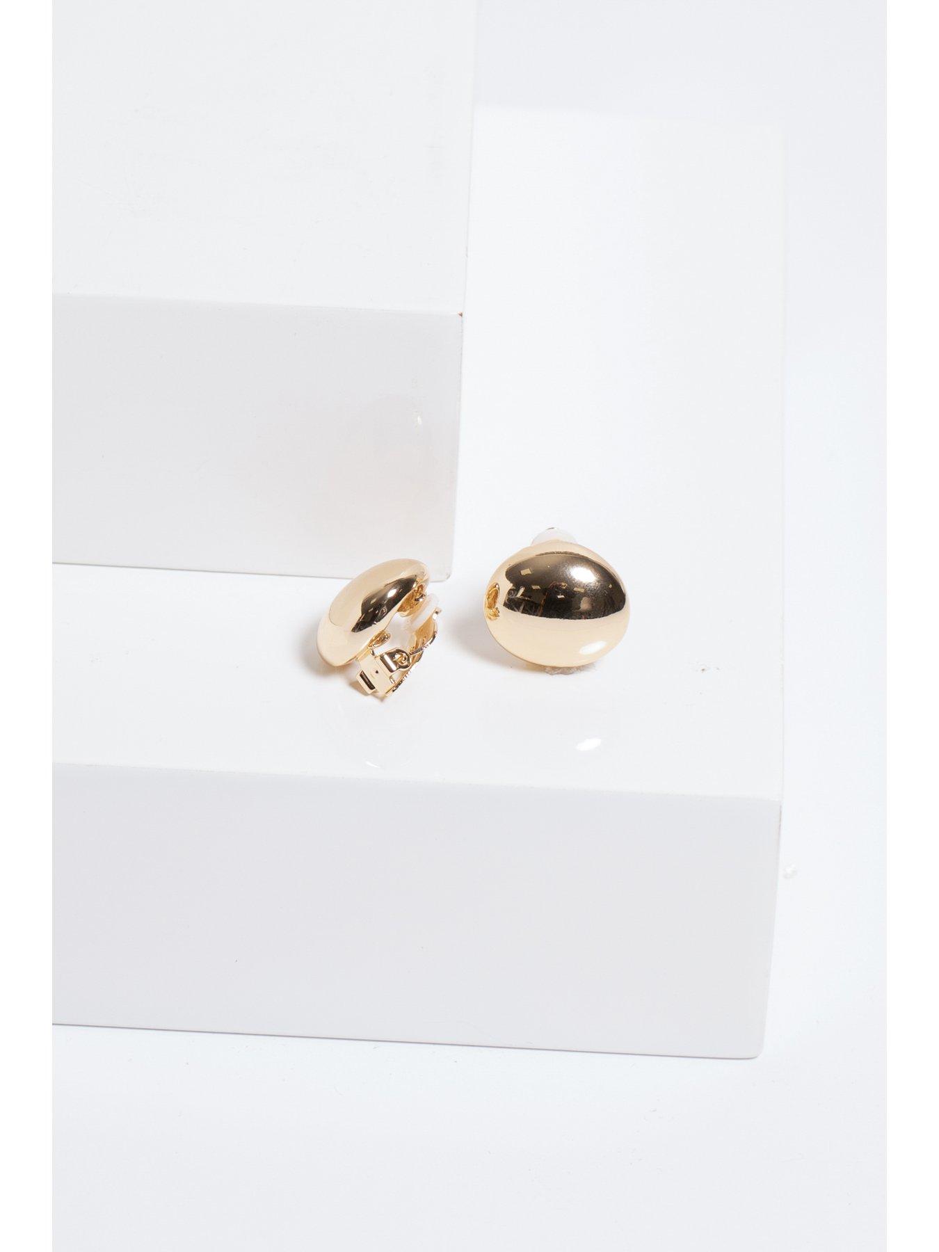 Image 4 of 4 of Jon Richard Gold Plated Polished Clip Earrings