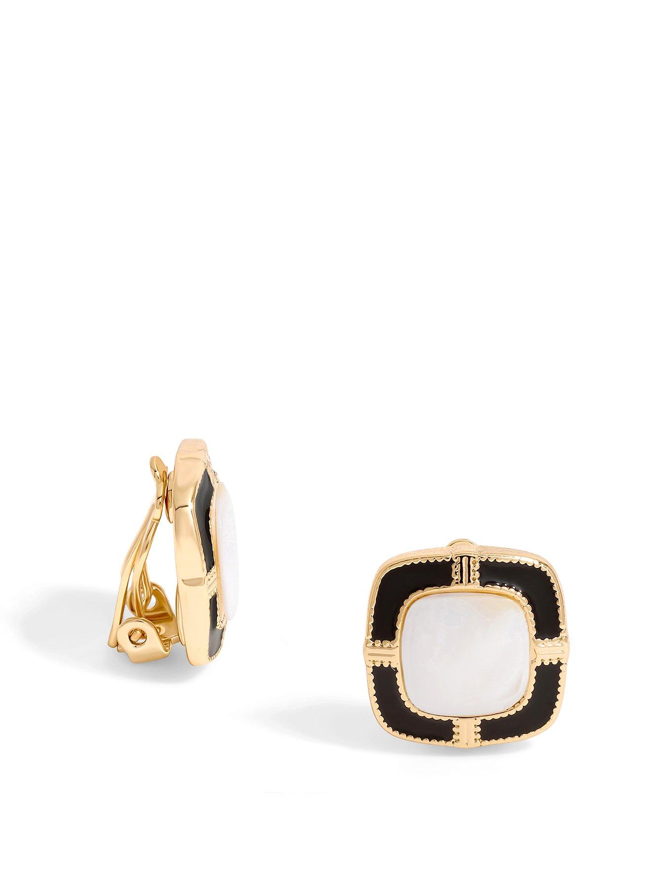 undefined Monocrome Clip Earrings