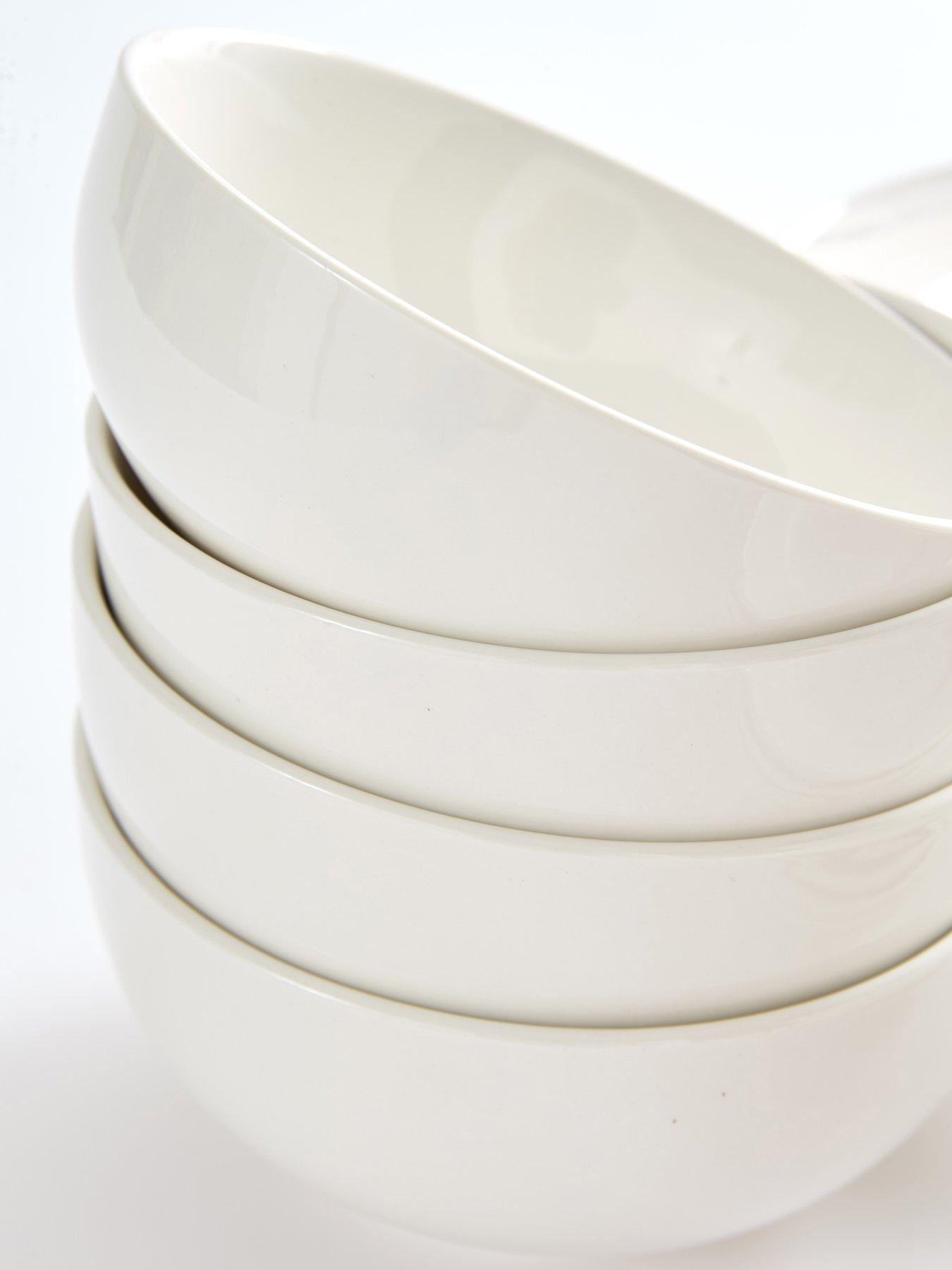 Image 4 of 5 of WATERSIDE Professional Alumina White Porcelain Rim 12-Piece Dinner Set