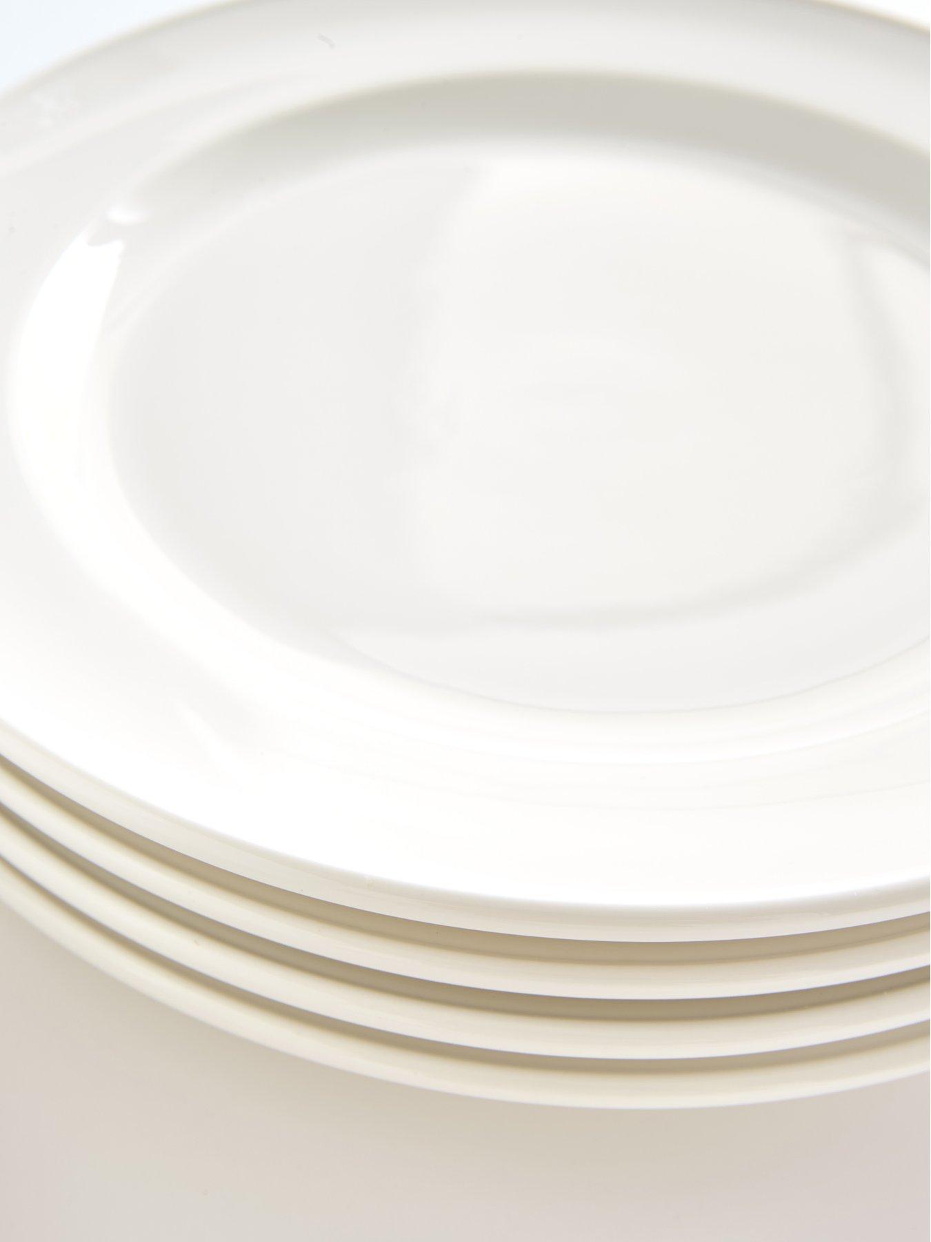 Image 5 of 5 of WATERSIDE Professional Alumina White Porcelain Rim 12-Piece Dinner Set