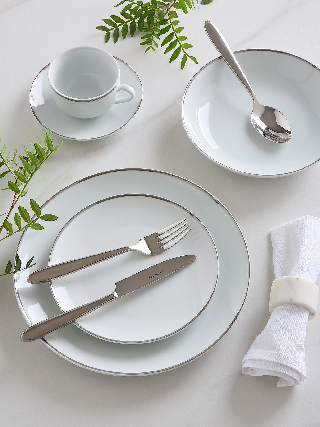 WATERSIDE Platinum Trim 30-Piece Dinner Set