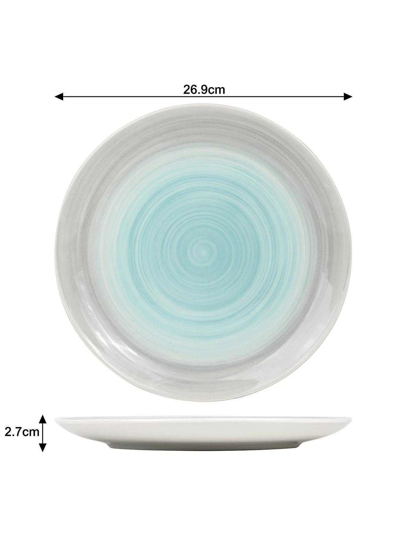 Image 3 of 6 of WATERSIDE Spinwash 24-Piece Blue and Grey Dinner Set
