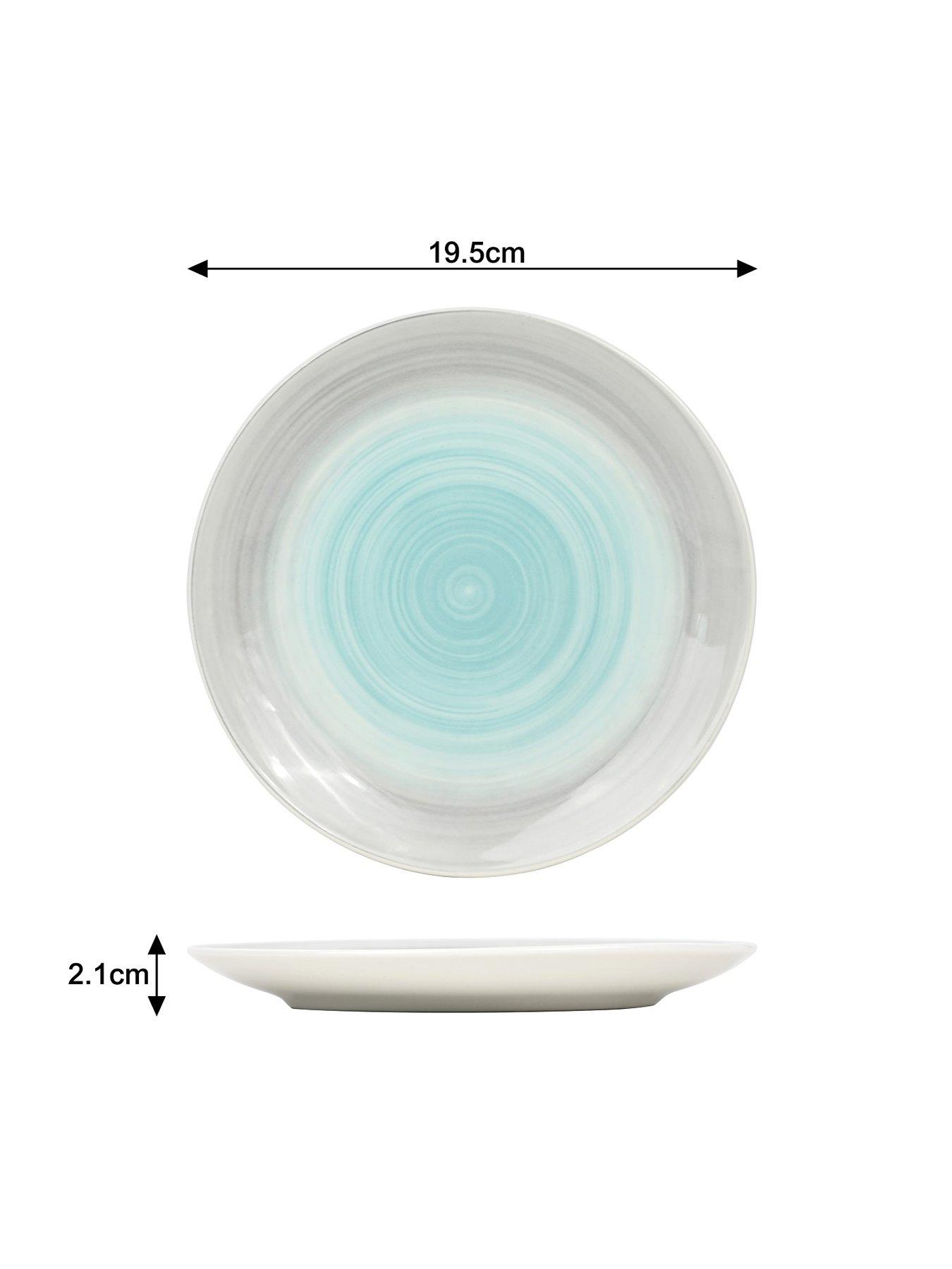 Image 4 of 6 of WATERSIDE Spinwash 24-Piece Blue and Grey Dinner Set
