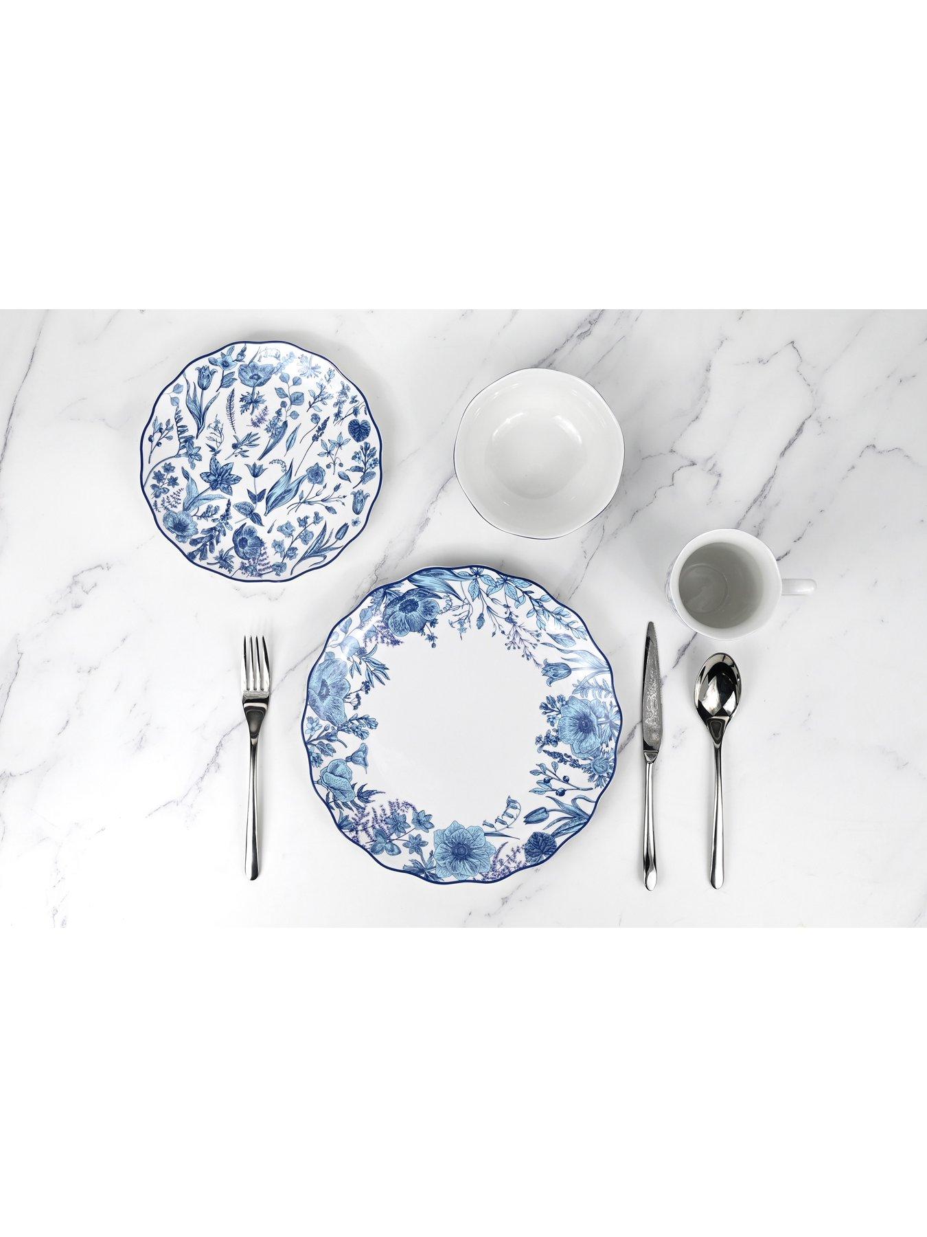 Image 2 of 6 of WATERSIDE Blue Floral 16-Piece Dinner Set