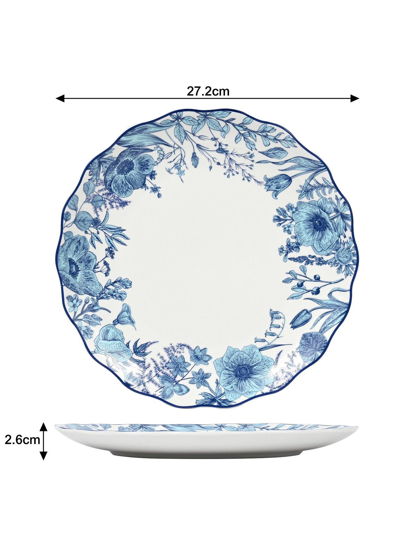 Image 3 of 6 of WATERSIDE Blue Floral 16-Piece Dinner Set