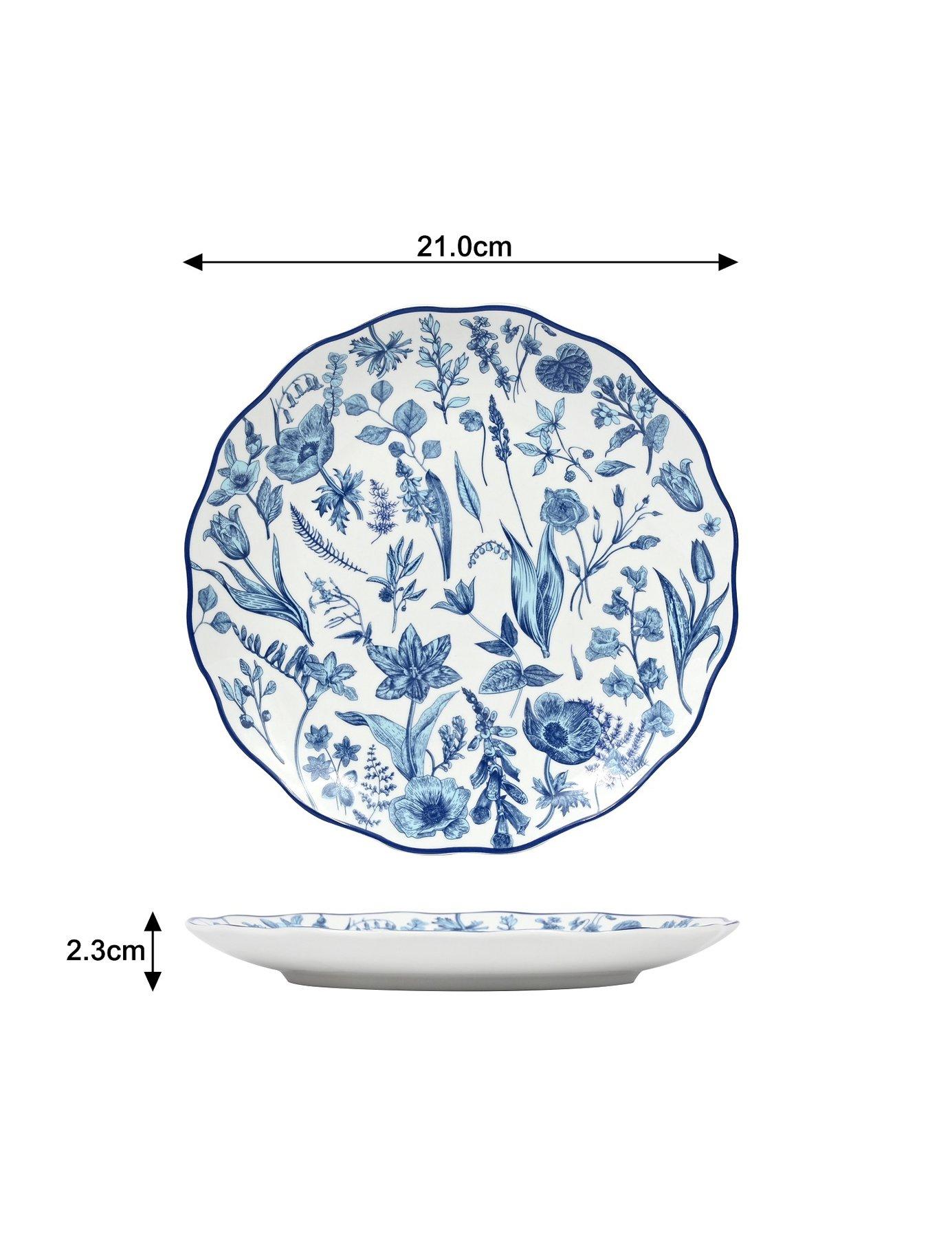 Image 4 of 6 of WATERSIDE Blue Floral 16-Piece Dinner Set