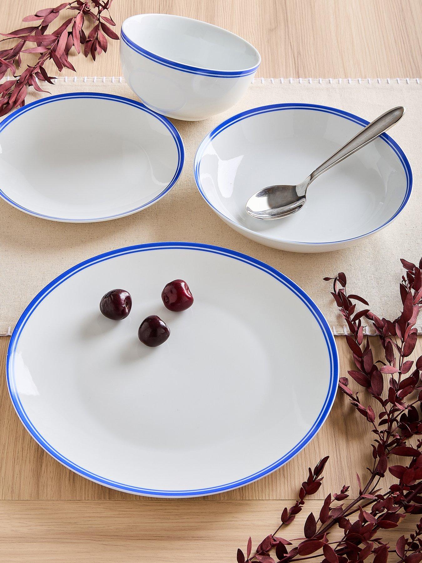 WATERSIDE St Ives 16-Piece Dinner Set in Blue