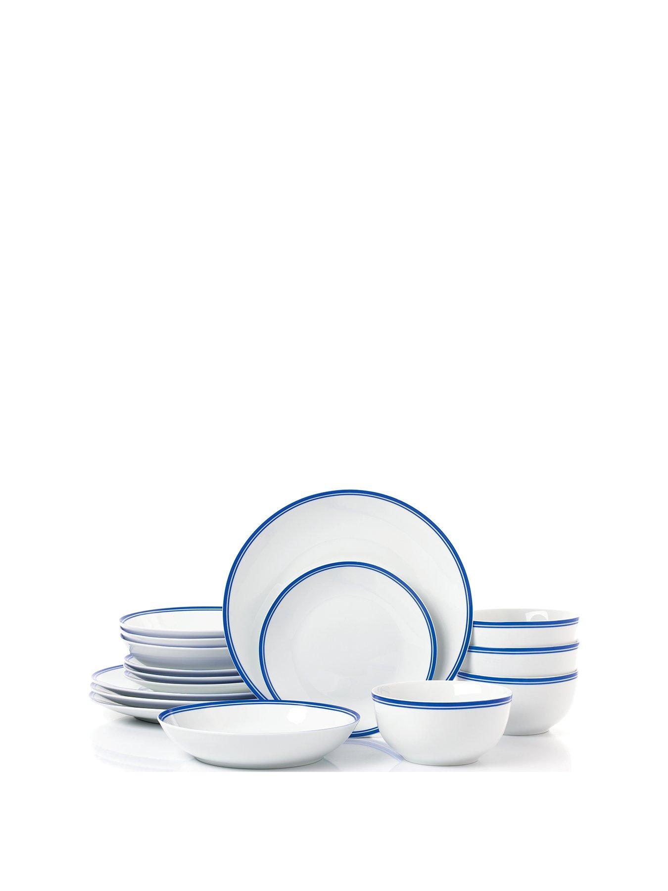 Image 2 of 7 of WATERSIDE St Ives 16-Piece Dinner Set in Blue