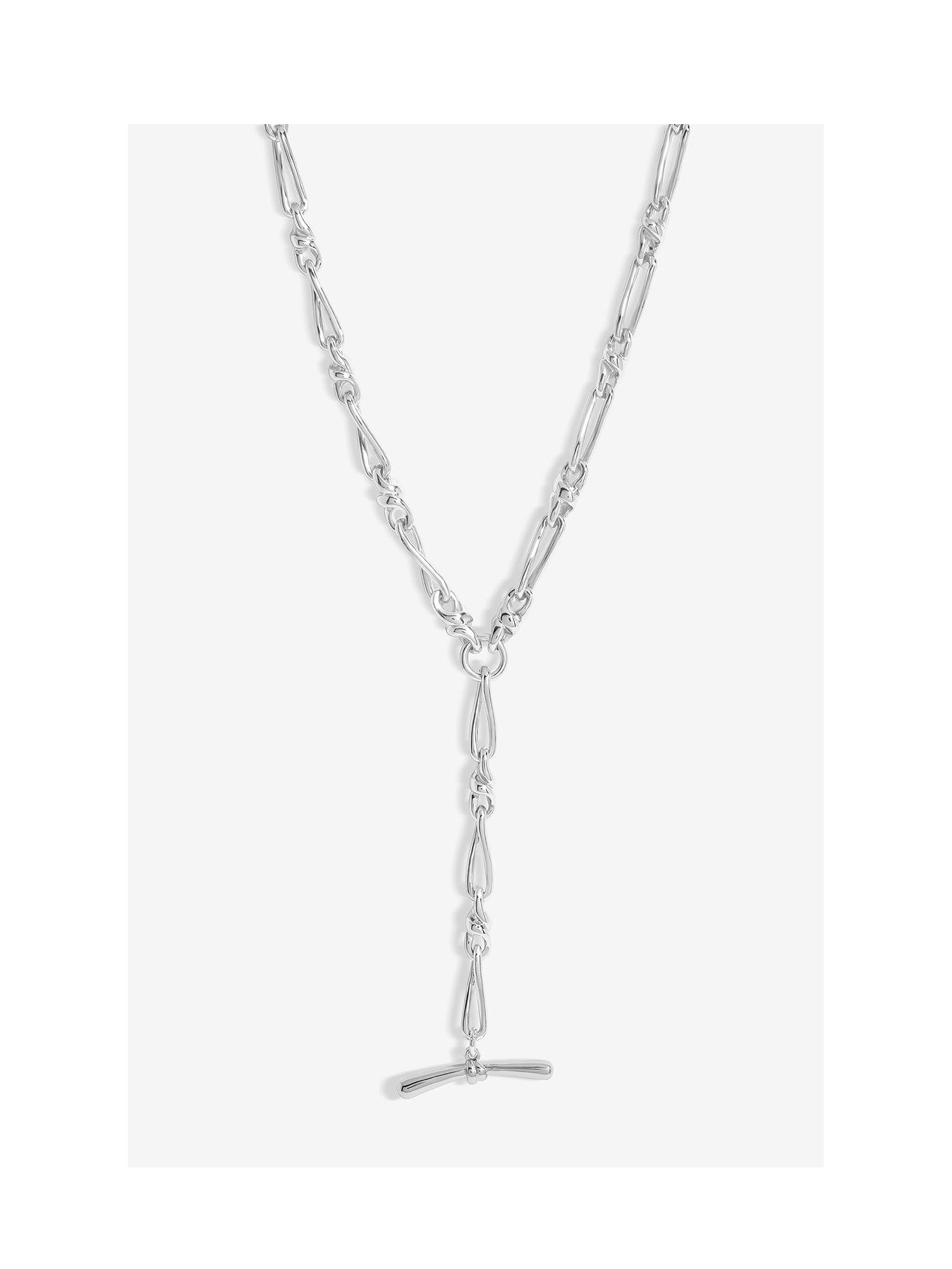 undefined Silver Plated T Bar Necklace