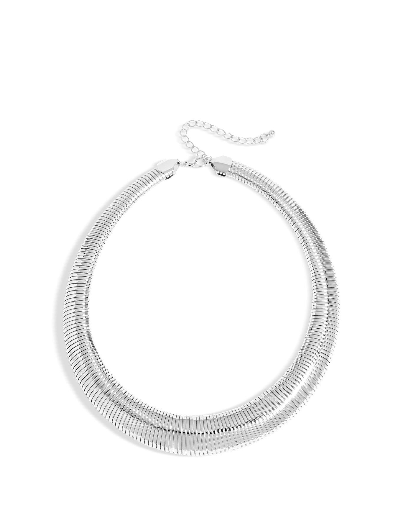 undefined Silver Plated Statement Omega Necklace