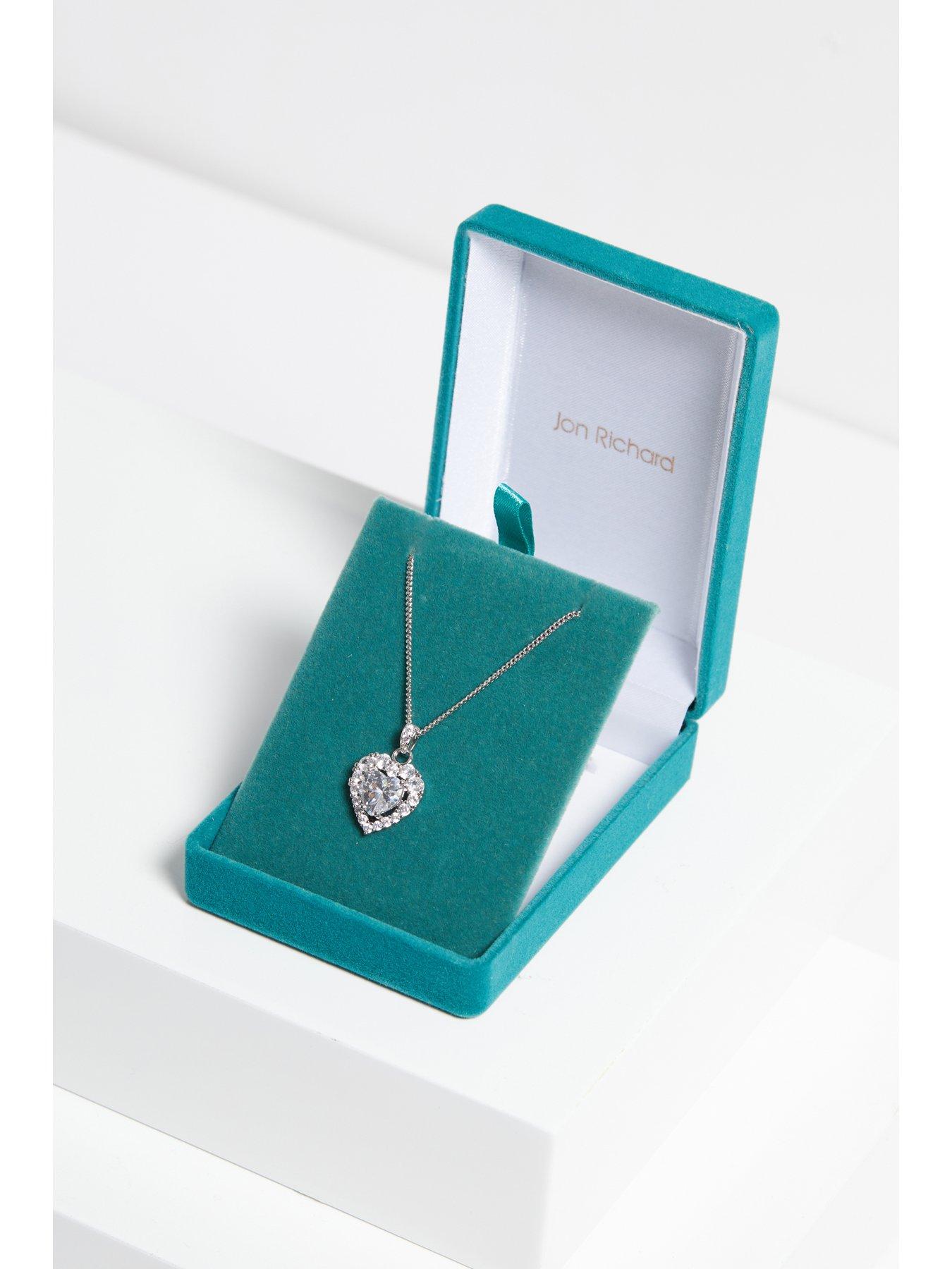 Image 3 of 3 of Jon Richard Rhodium Plated Cubic Zirconia Heart Pendant - Gift Boxed