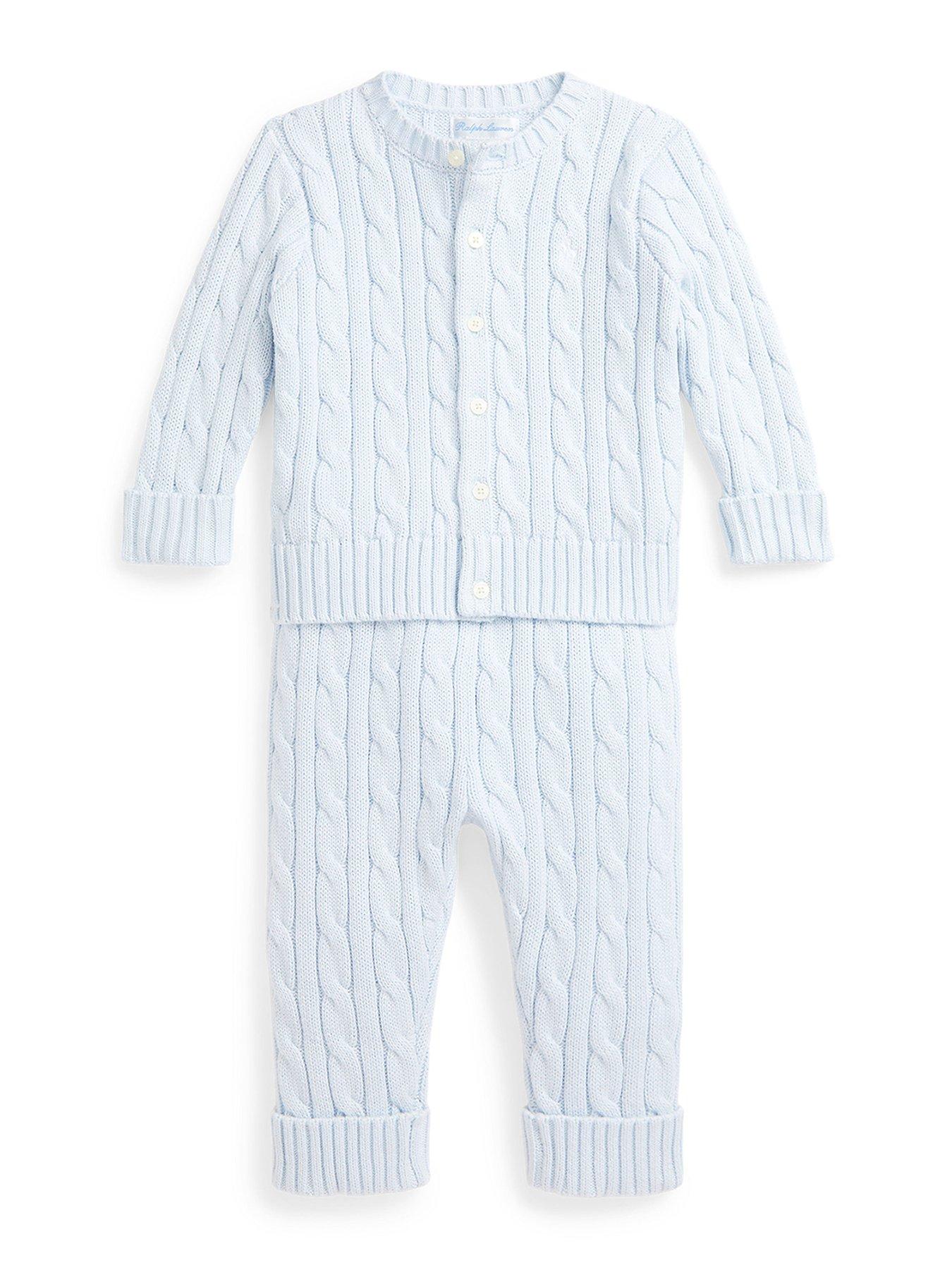 undefined Baby Boys Cable Sweater Set - Light Blue
