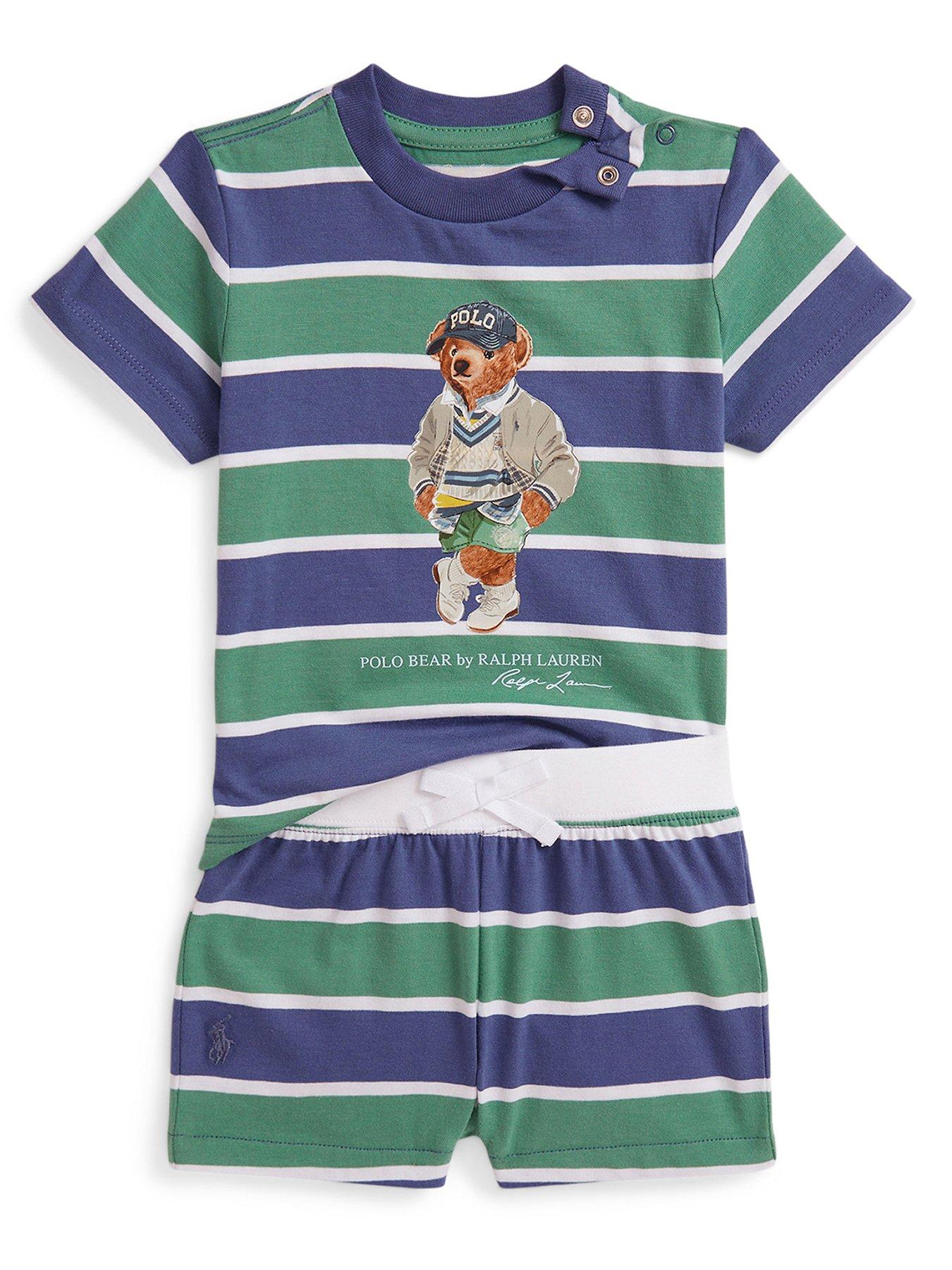 undefined Baby Boys Stripe Bear T-Shirt And Short Set - Multi