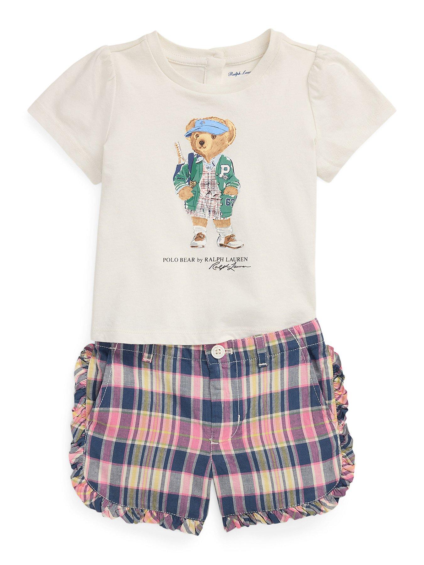 undefined Baby Girls Bear T-Shirt And Short Set - Pink