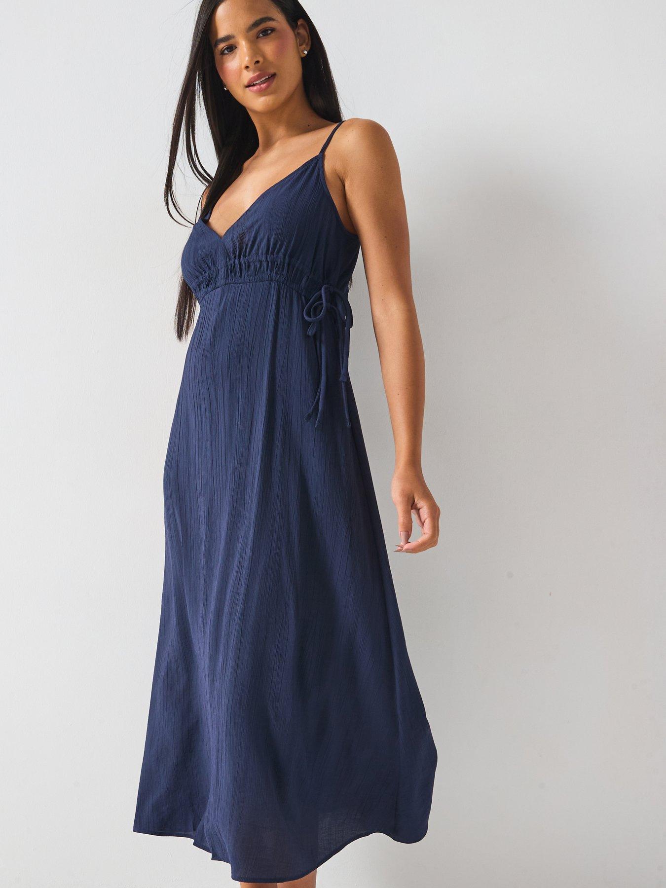Only Billy Sleeveless String Midi Dress - Navy