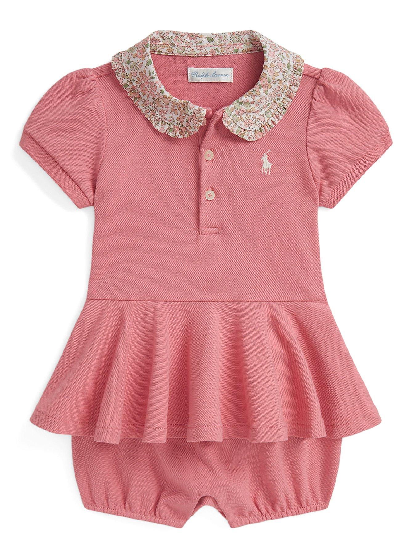 undefined Baby Girls Peplum Bubble One Piece - Pink