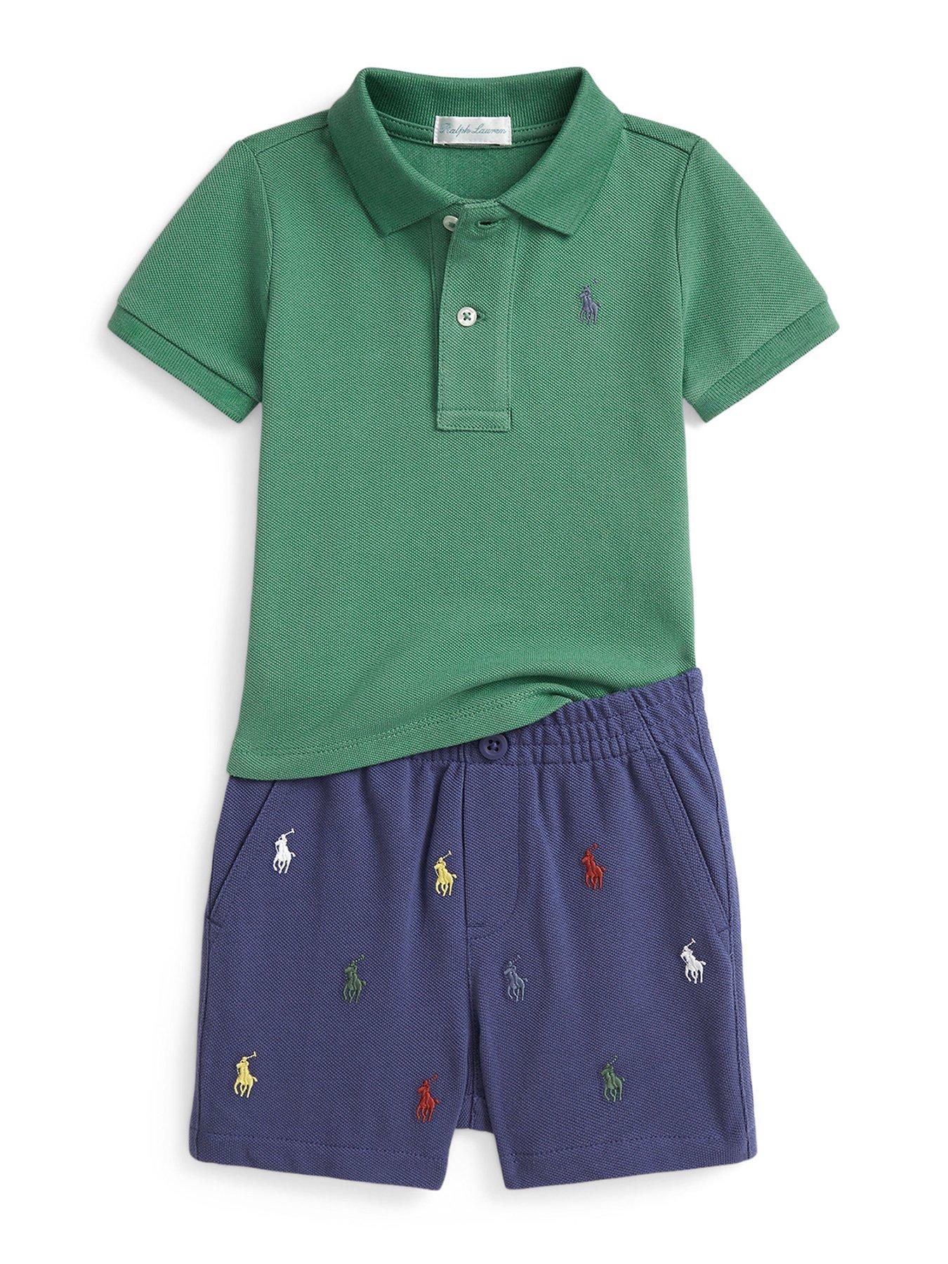 undefined Baby Boys Short Sleeve Shirt And Short Set - Green