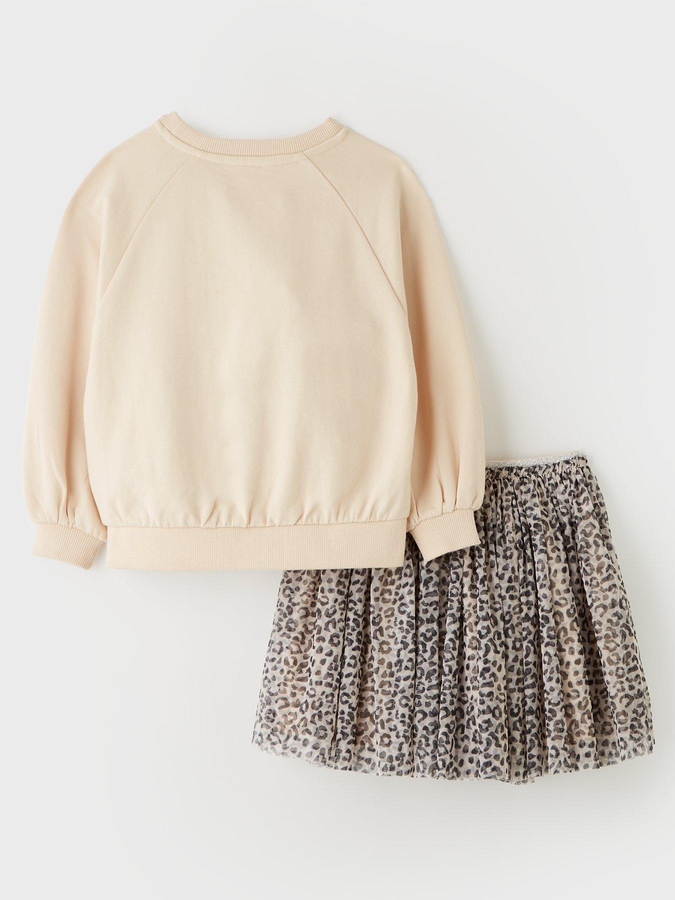 Image 2 of 4 of Mini V by Very Girls Sweat With Tule Skirt - Multi