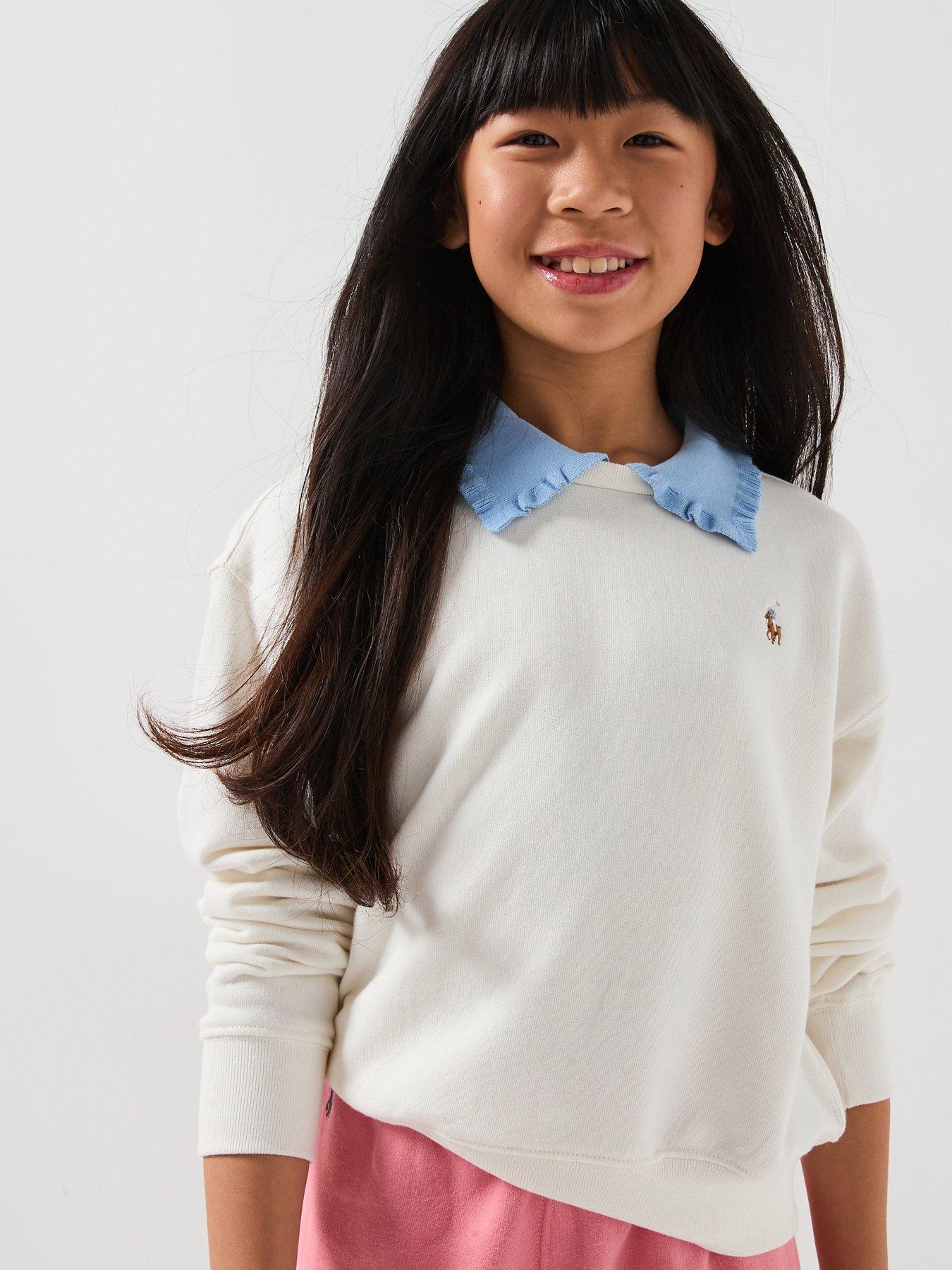 Polo Ralph Lauren Girls Collared Sweatshirt - Cream