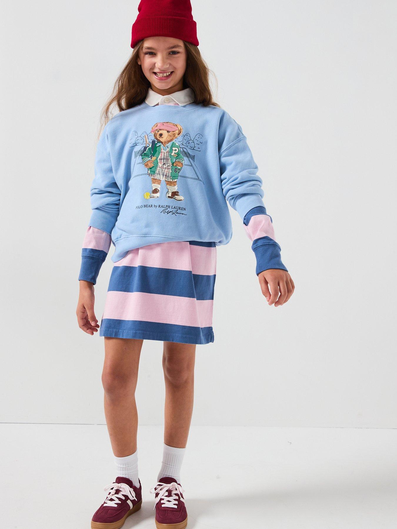 Polo Ralph Lauren Girls Bear Sweatshirt - Light Blue
