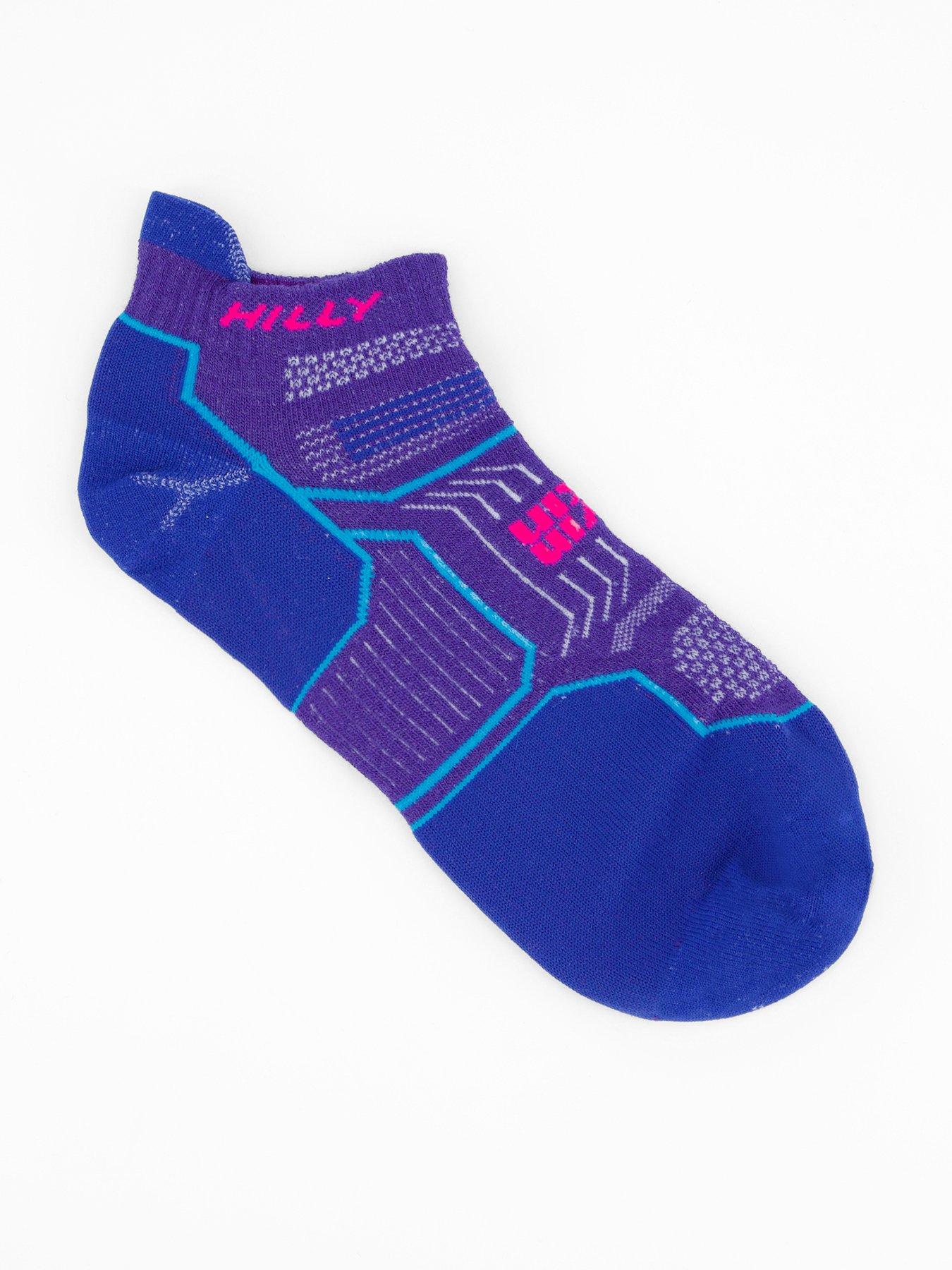 Image 1 of 4 of Hilly Running Medium Twin Skin Socklet Socks - Blue