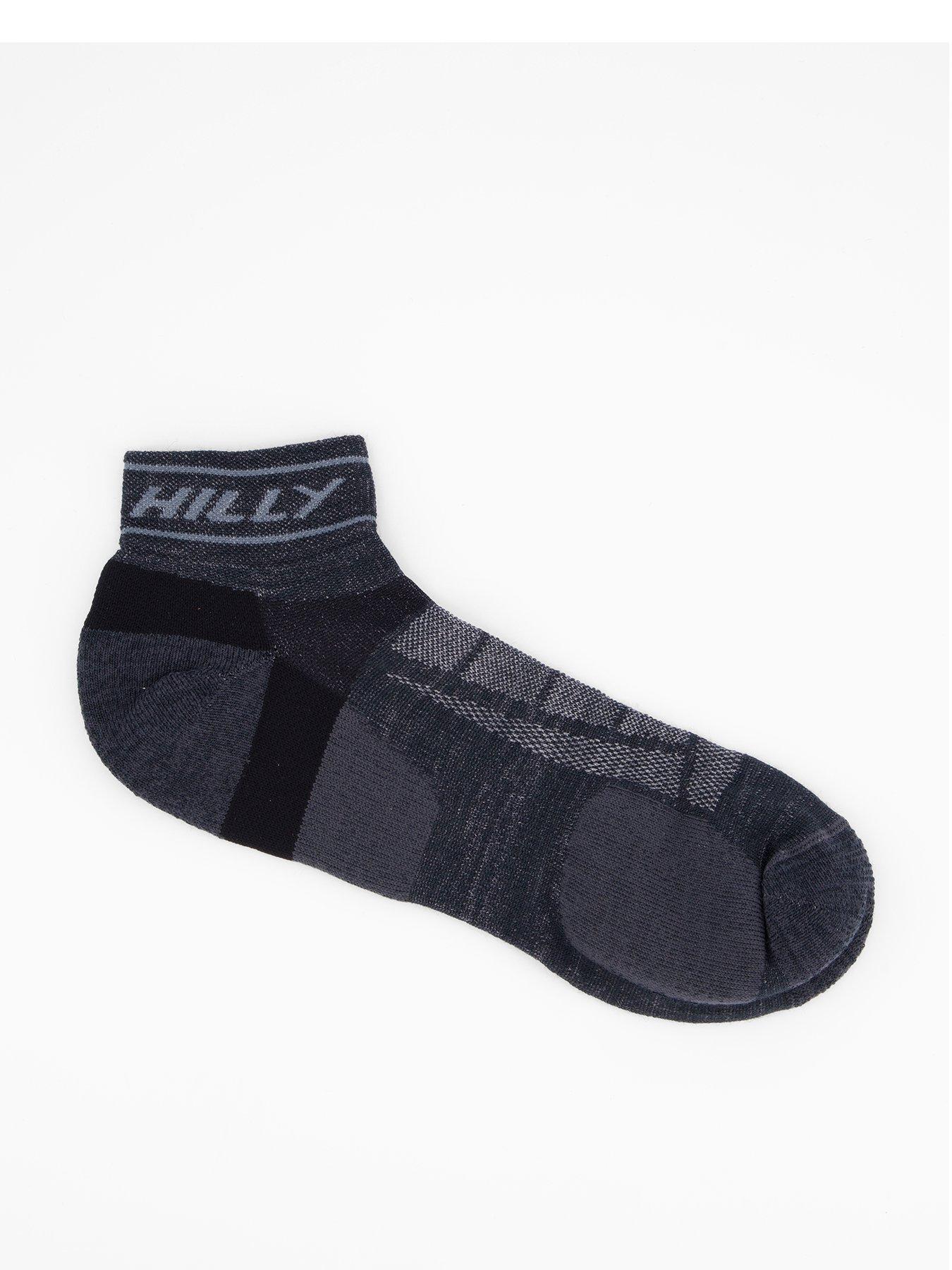 Hilly Running Medium Cushioning Trail Quarter Socks - Black | Very