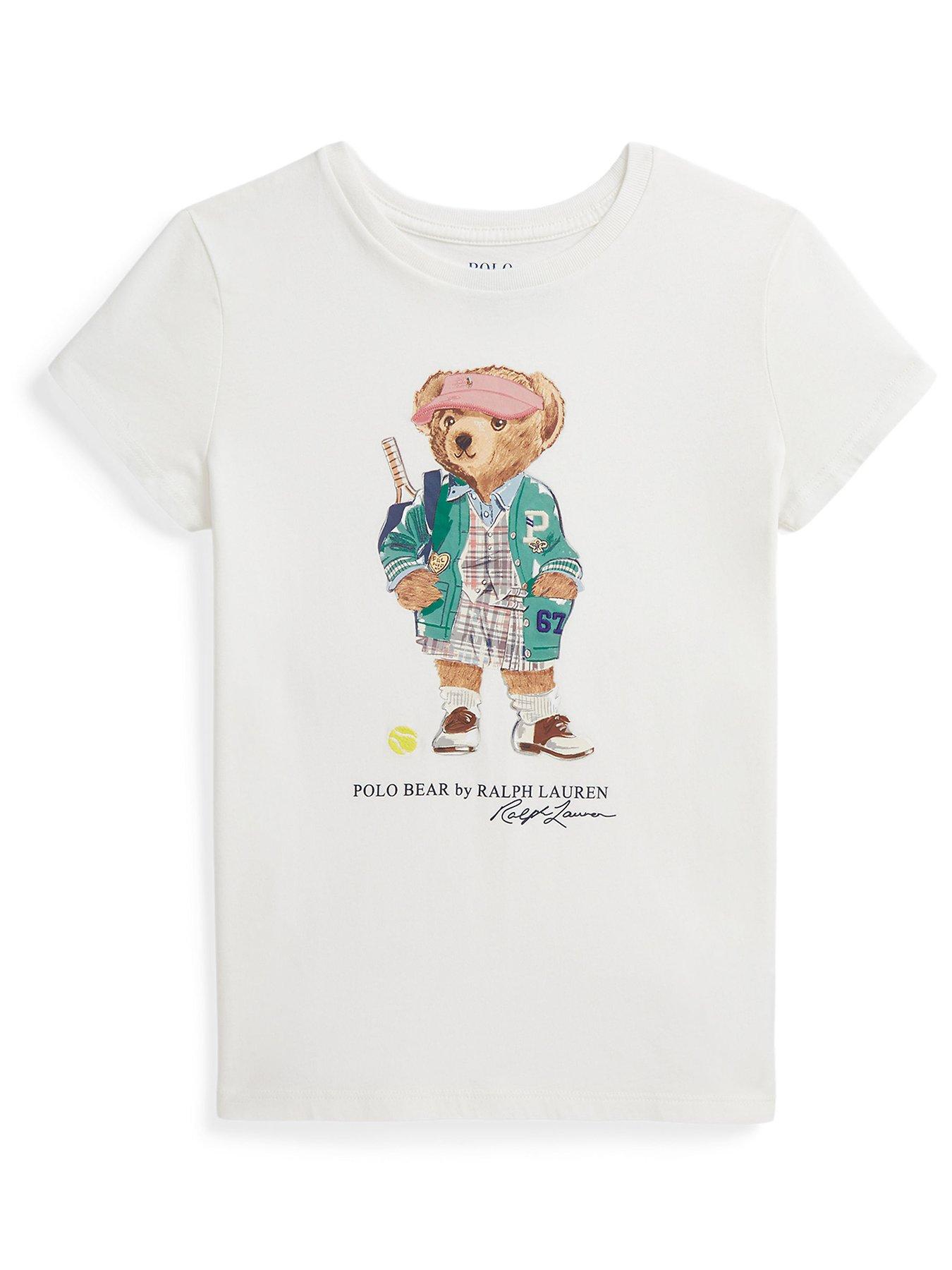 undefined Girls Bear Short Sleeve T-Shirt - Cream
