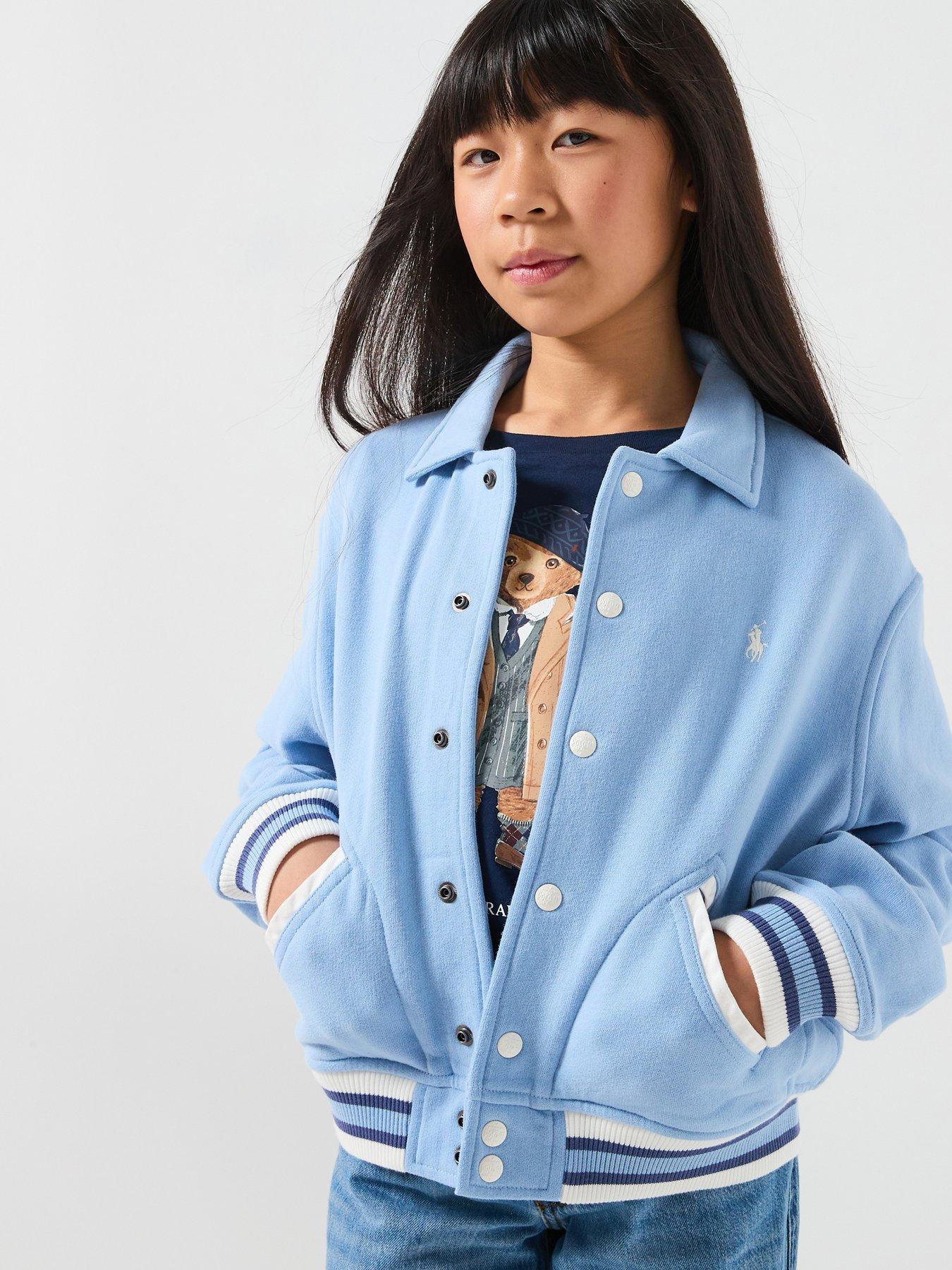 Polo Ralph Lauren Girls Bomber Jacket - Light Blue