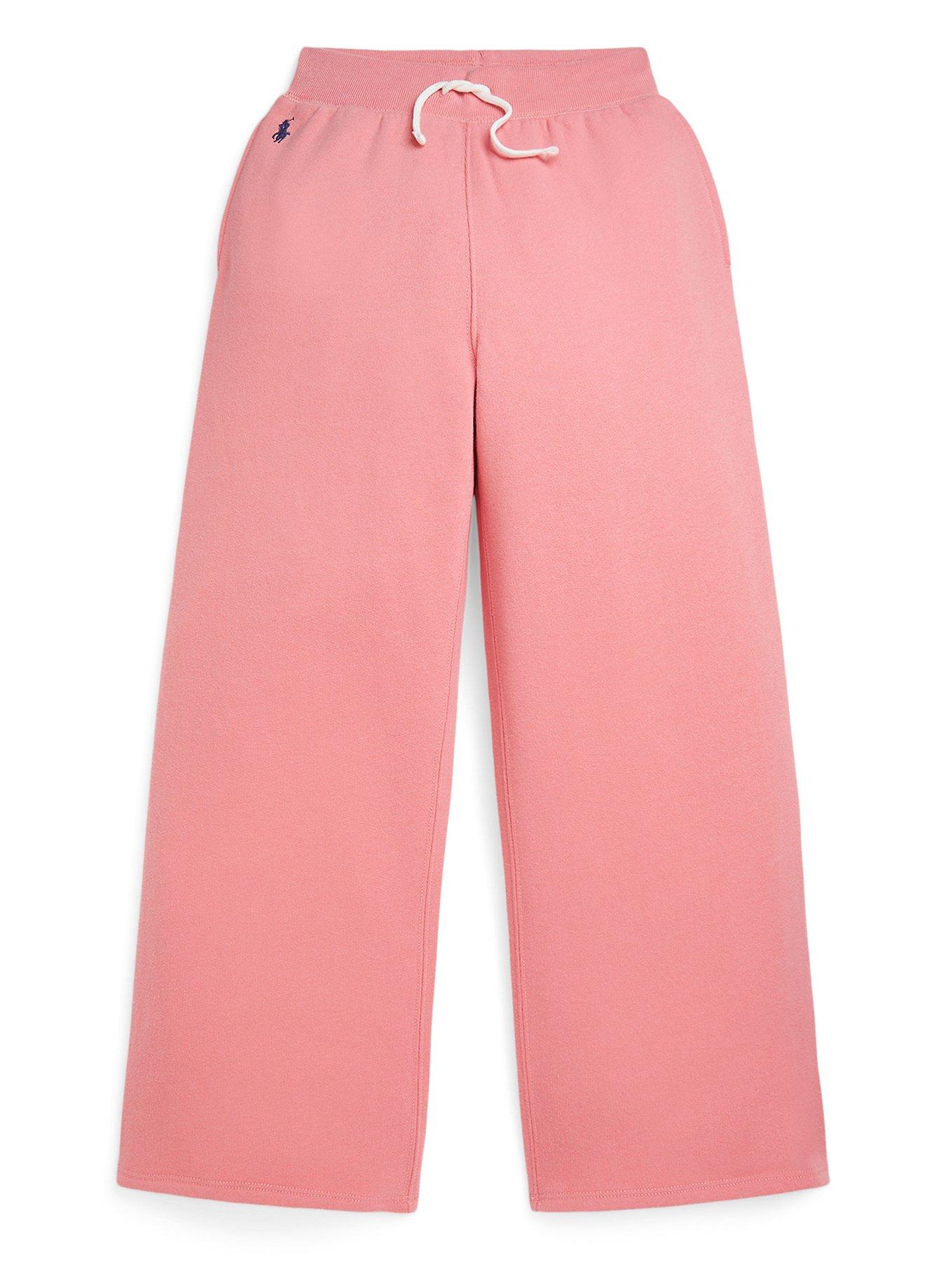 undefined Girls Wide Leg Jog Pants - Pink