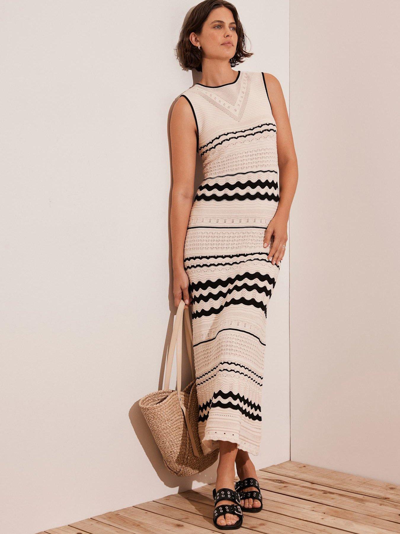Image 4 of 6 of Mint Velvet Cream Textured Knit Maxi Dress - Ivory