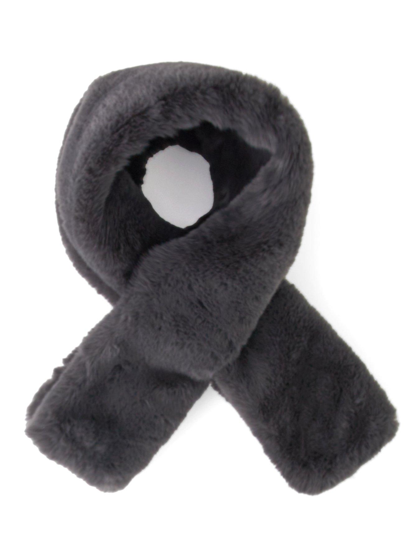 Image 2 of 4 of The Very Collection Faux Fur Scarf - Dark Grey