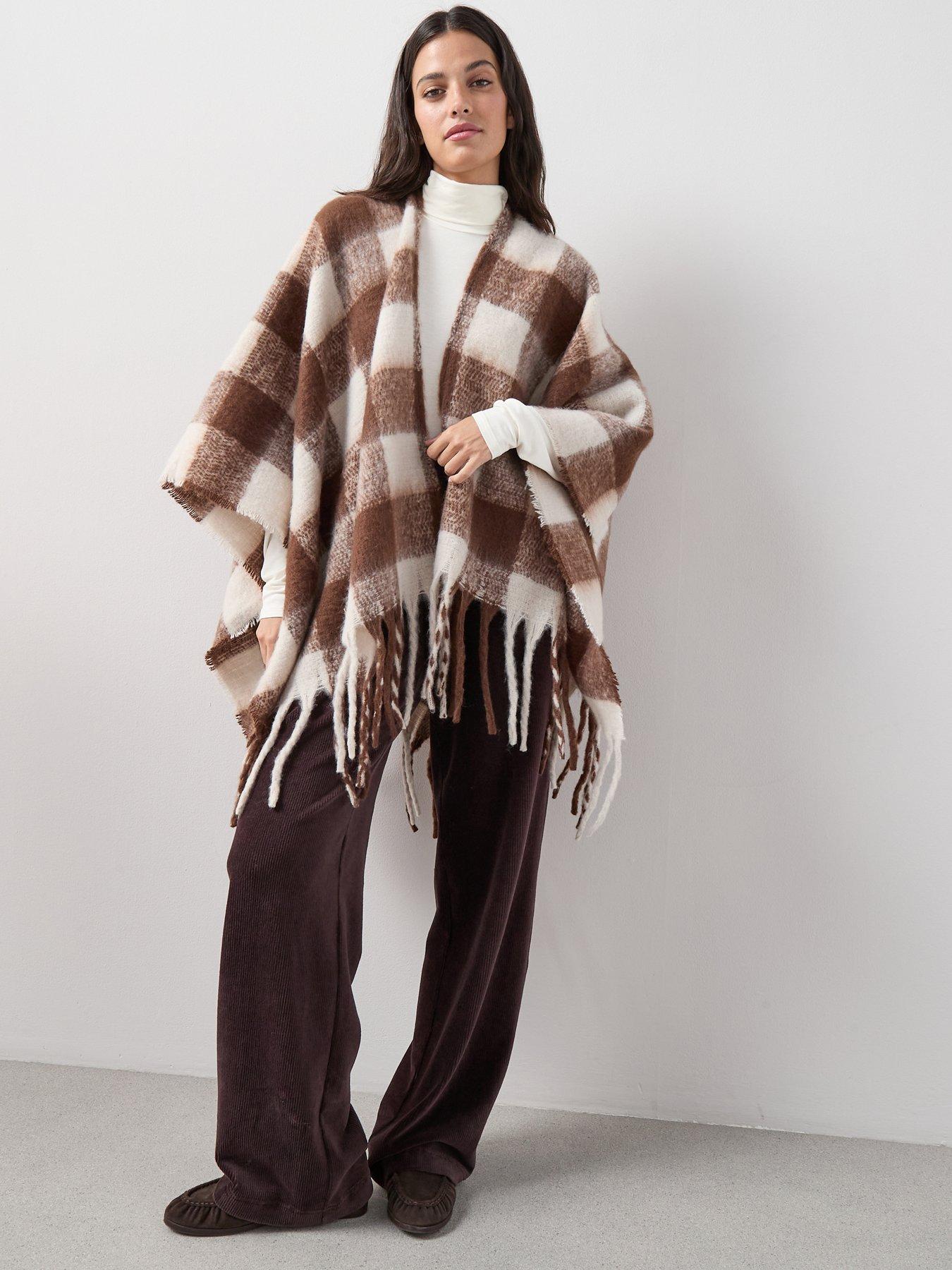 Image 1 of 7 of The Very Collection Brushed Check Wrap - Brown