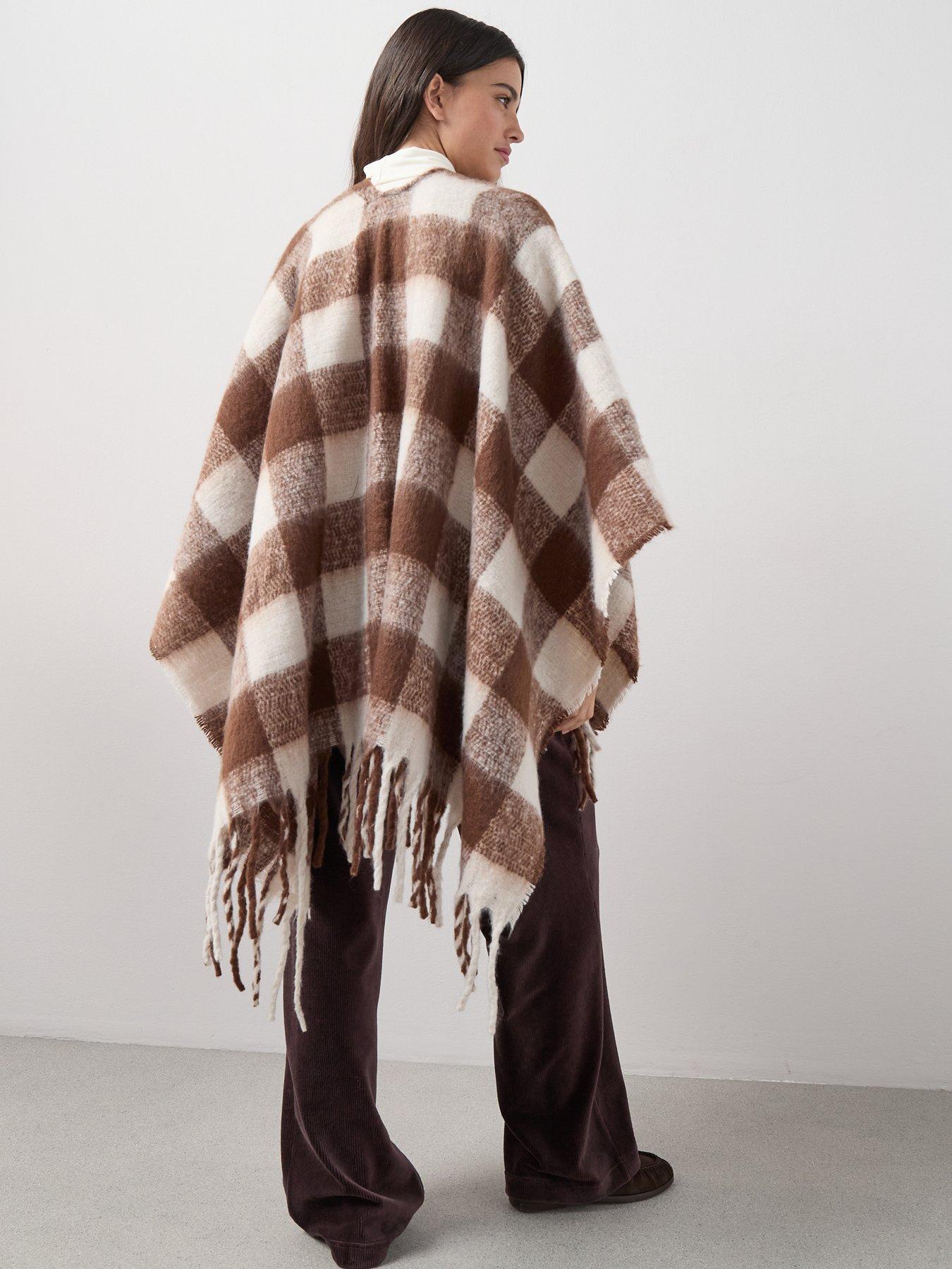 Image 2 of 7 of The Very Collection Brushed Check Wrap - Brown