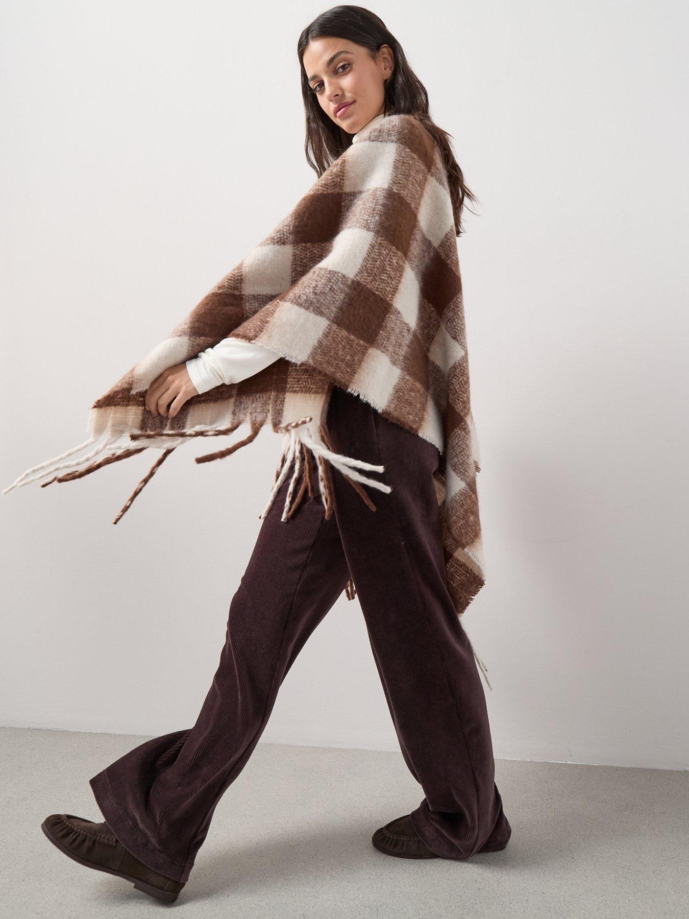 Image 3 of 7 of The Very Collection Brushed Check Wrap - Brown