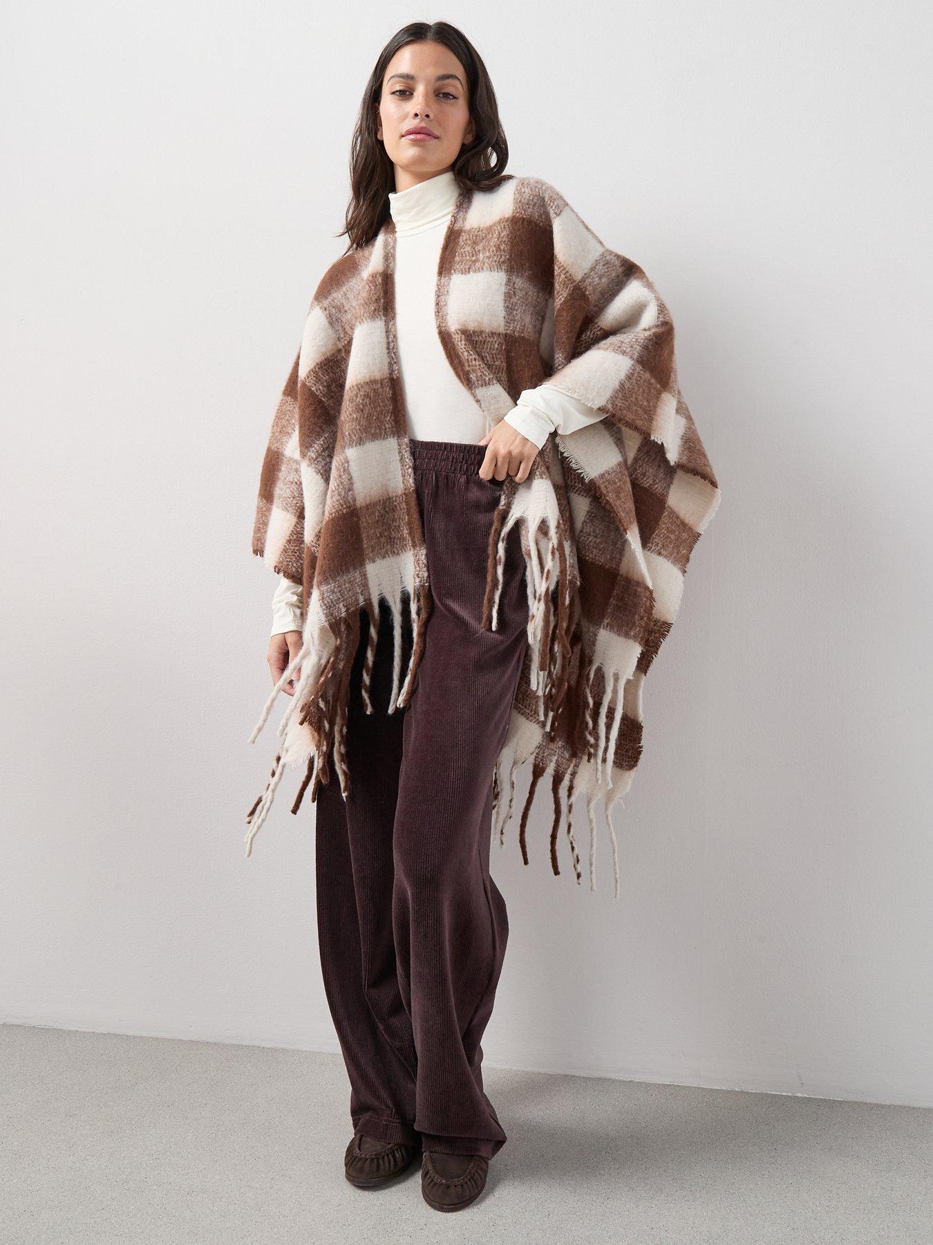 Image 5 of 7 of The Very Collection Brushed Check Wrap - Brown