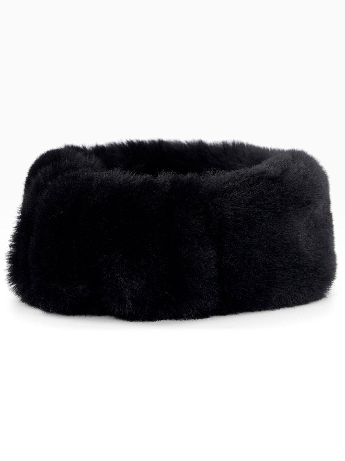 The Very Collection Faux Fur Headband - Black