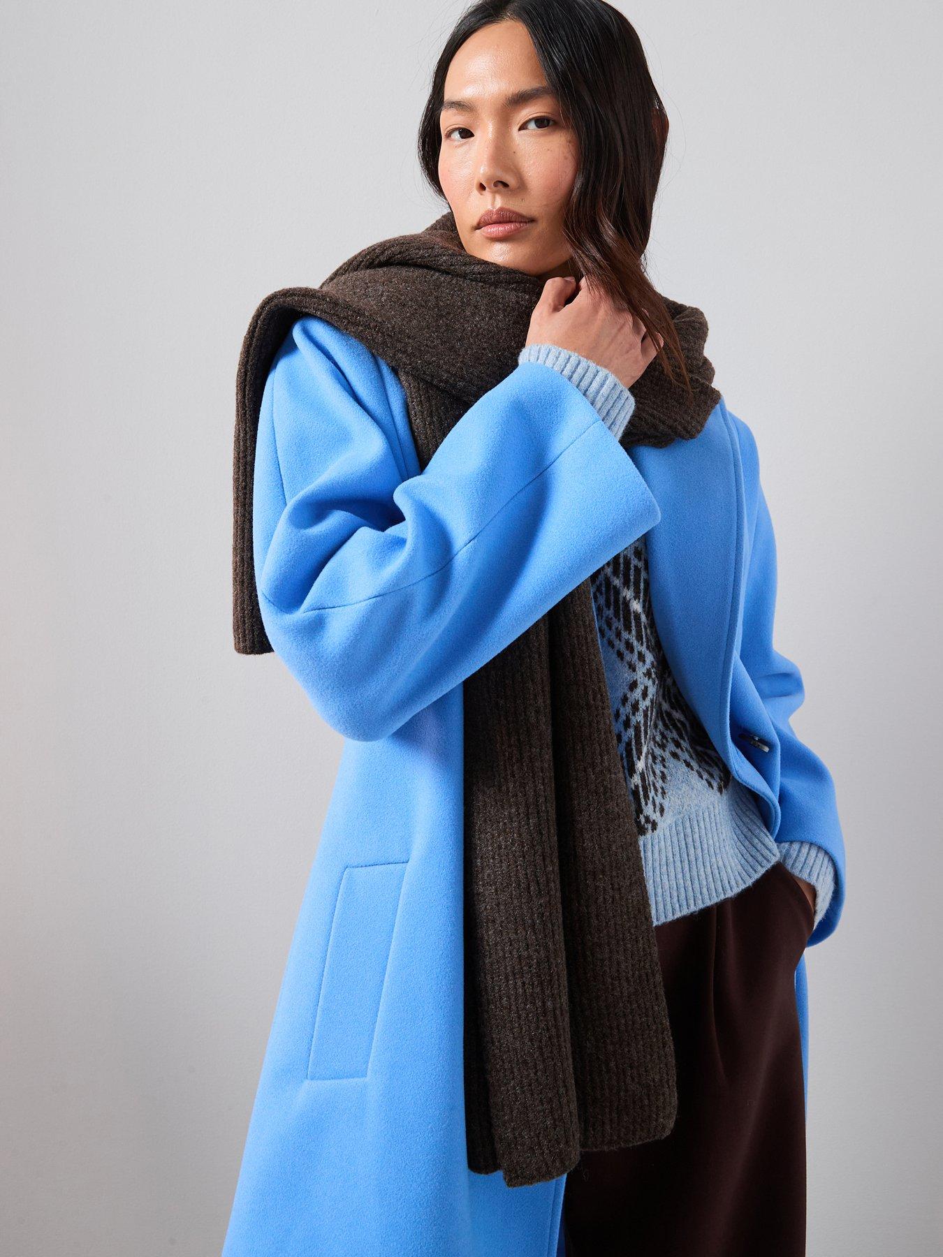 Image 1 of 5 of The Very Collection Knitted Rib Scarf - Chocolate
