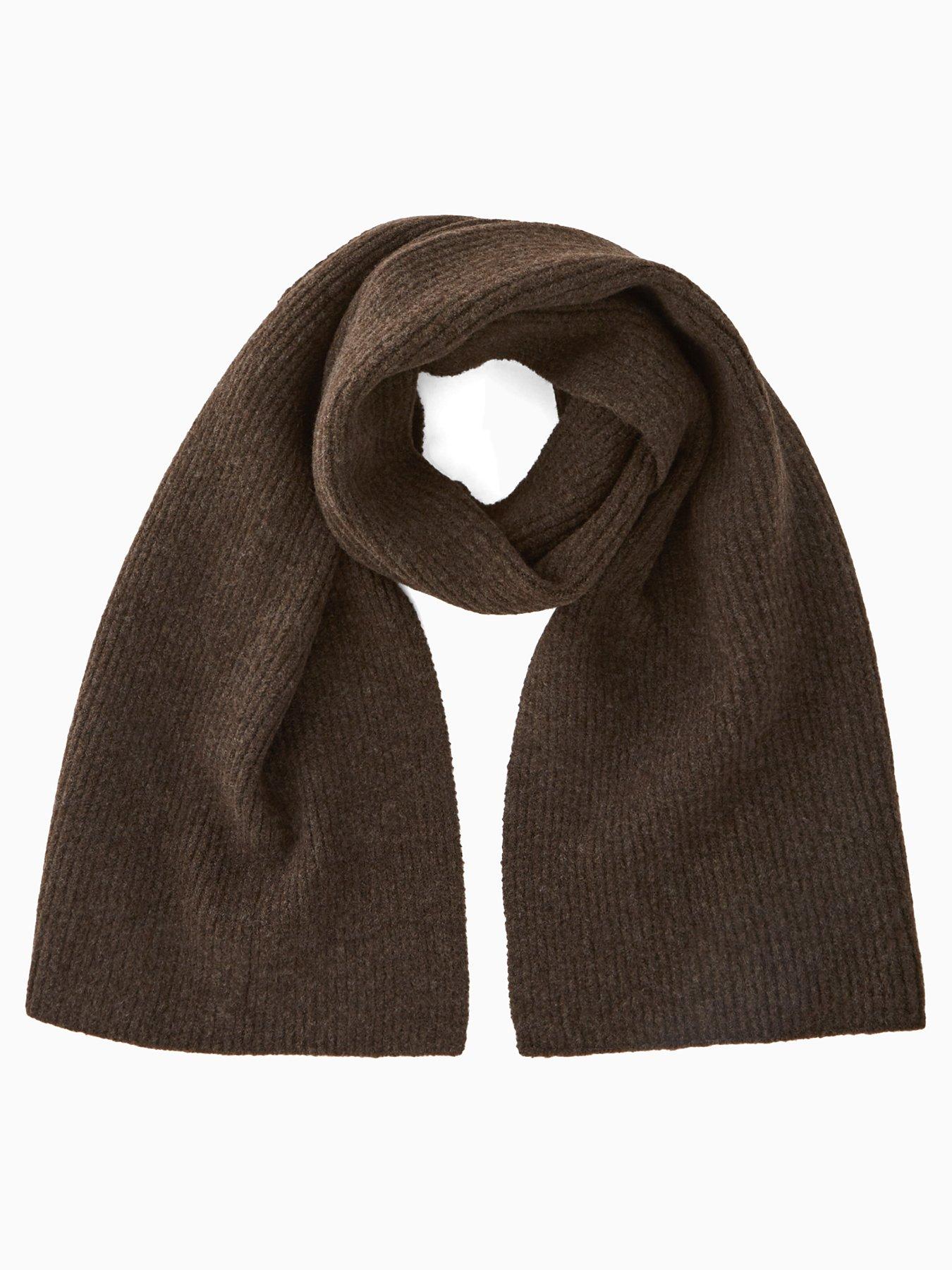 Image 2 of 5 of The Very Collection Knitted Rib Scarf - Chocolate