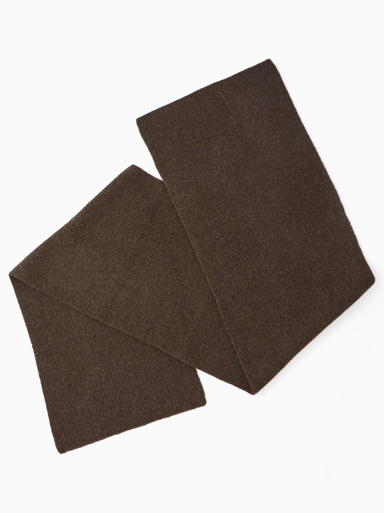 Image 3 of 5 of The Very Collection Knitted Rib Scarf - Chocolate