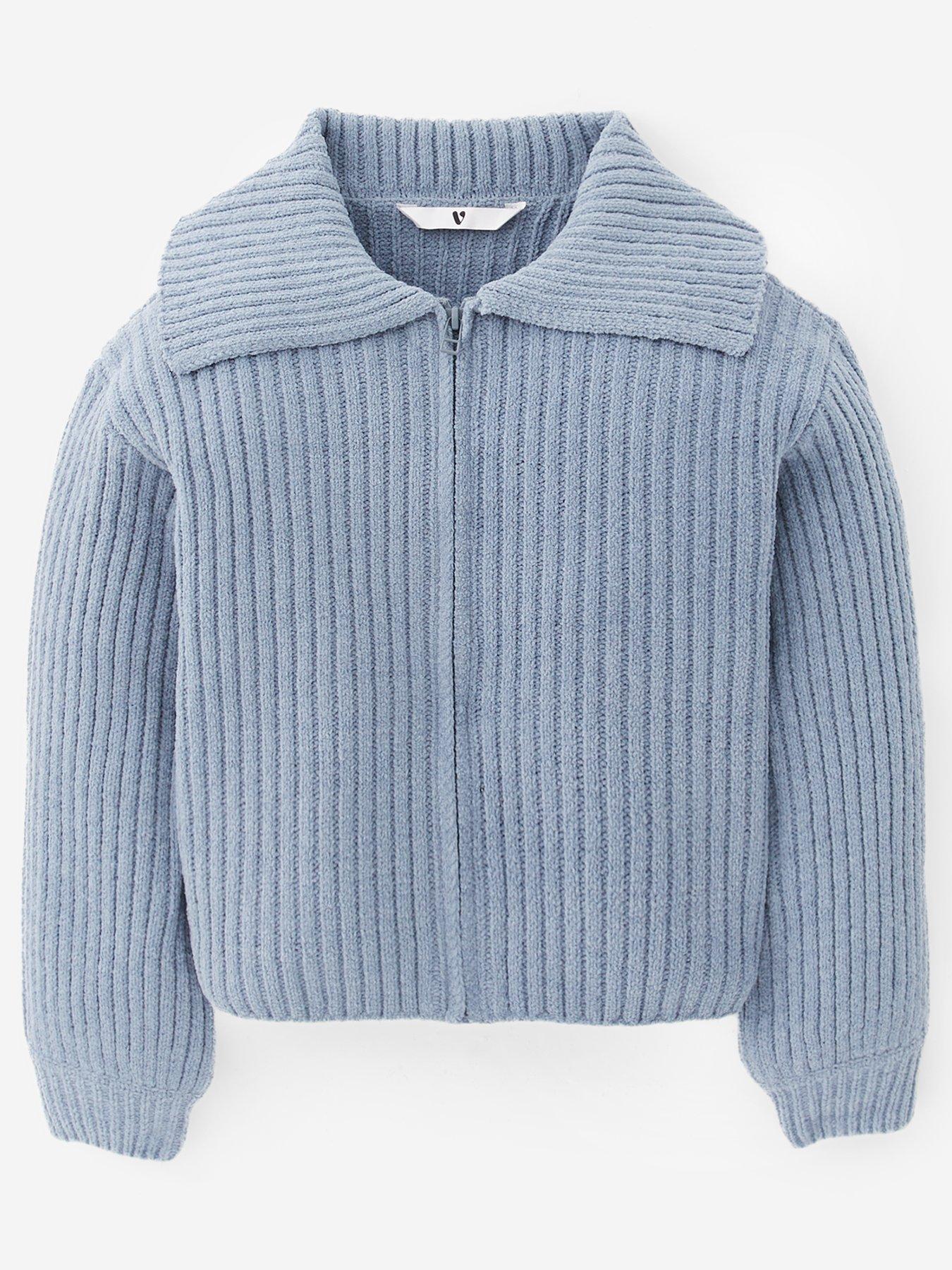 V by Very Girls Zip Up Cardigan - Blue