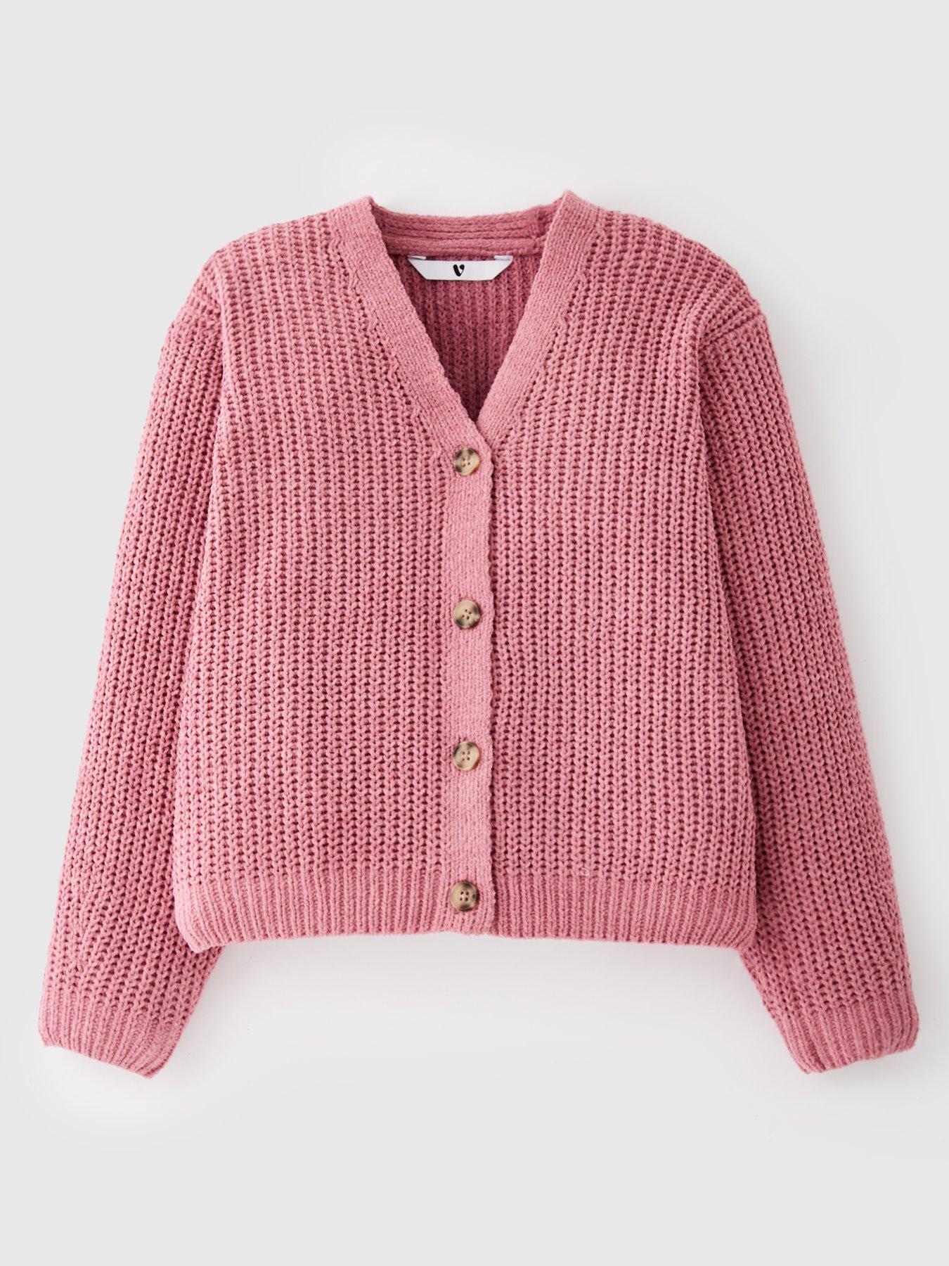V by Very Girls Chenille Cardigan - Pink