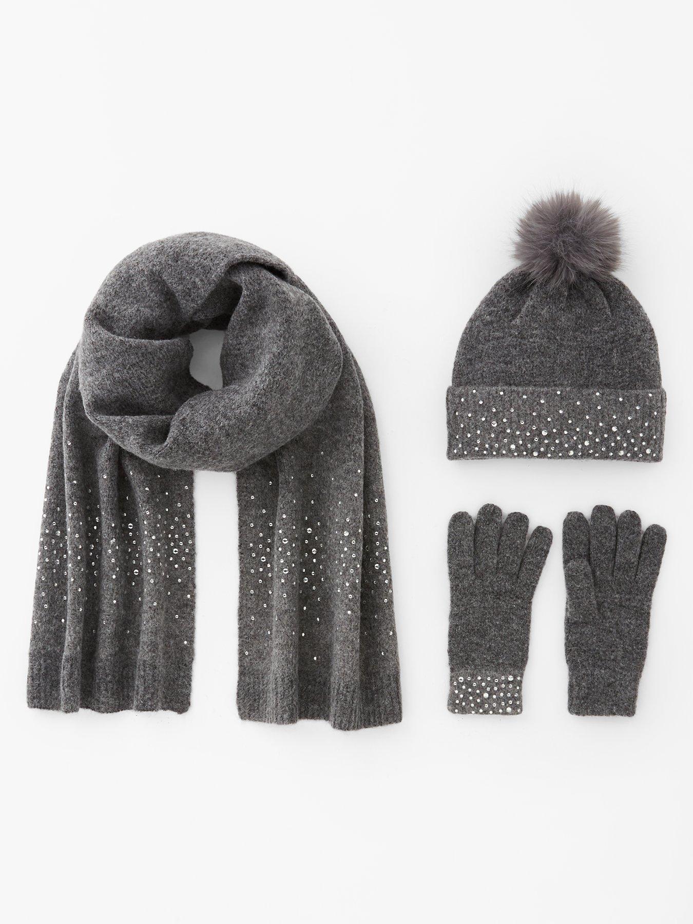 Image 2 of 5 of The Very Collection Heat Fix Hat Glove And Scarf Set - Grey
