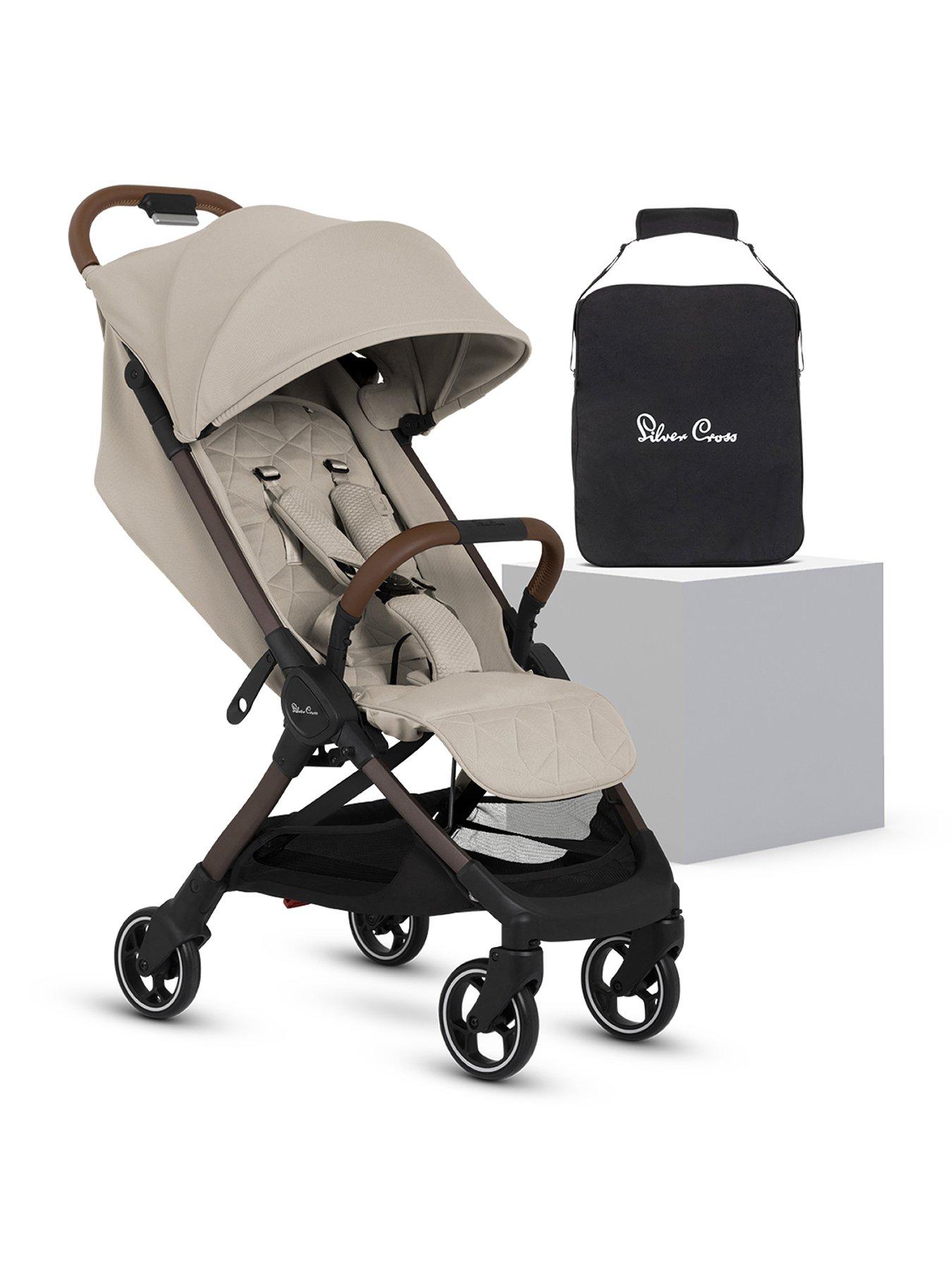 Silver Cross Clic Pushchair with Travel Bag - Latte